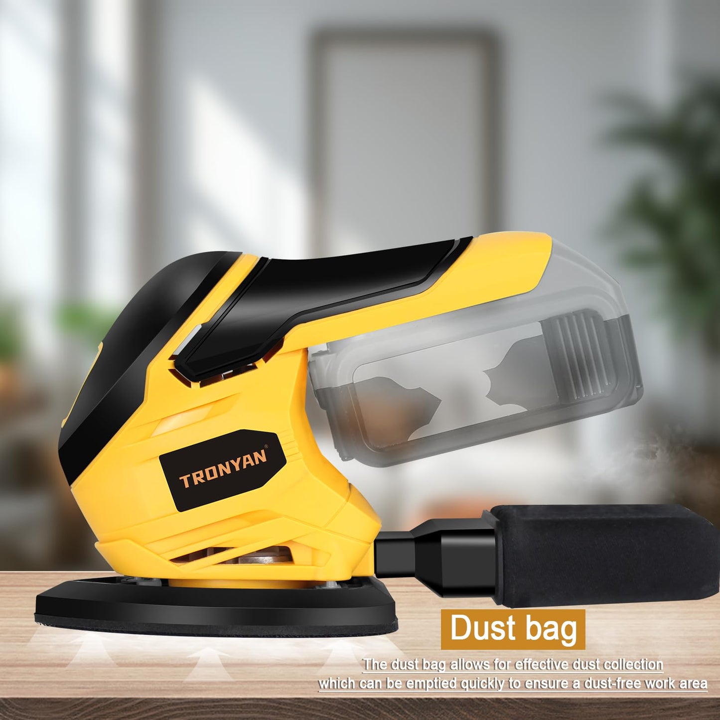 Cordless Detail Sander Compatible with DeWalt 20V Max Battery (Tool Only), 12,000 OPM, 10Pcs Sandpapers, Dust Bag for Woodworking, Tight Spaces Sanding, Polishing, Removing Paint