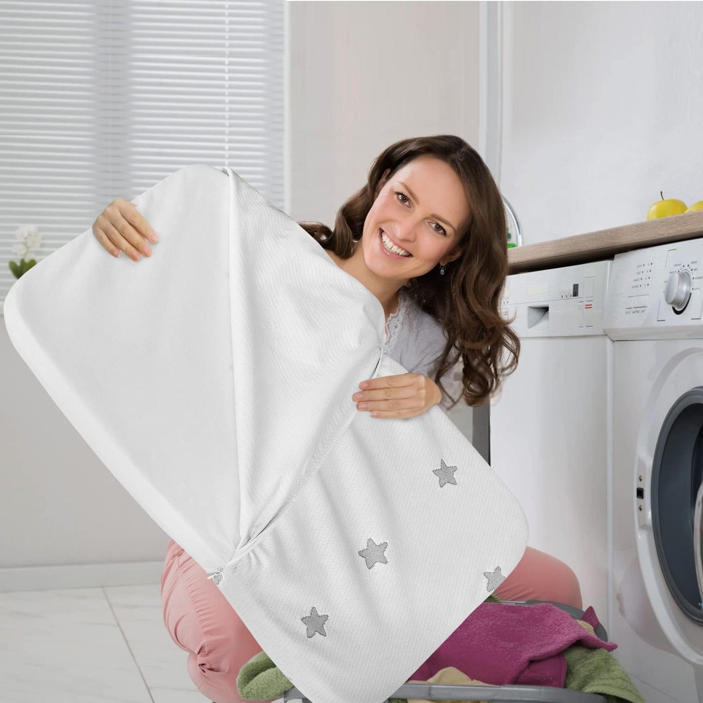 Biloban Bassinet Mattress Pad Topper 33" x 20" x 1", Waterproof Breathable Soft Bassinet Mattress Pad Topper Compatible with TCBunny 2-in-1 Baby Bedside Sleeper and Besrey Bedside