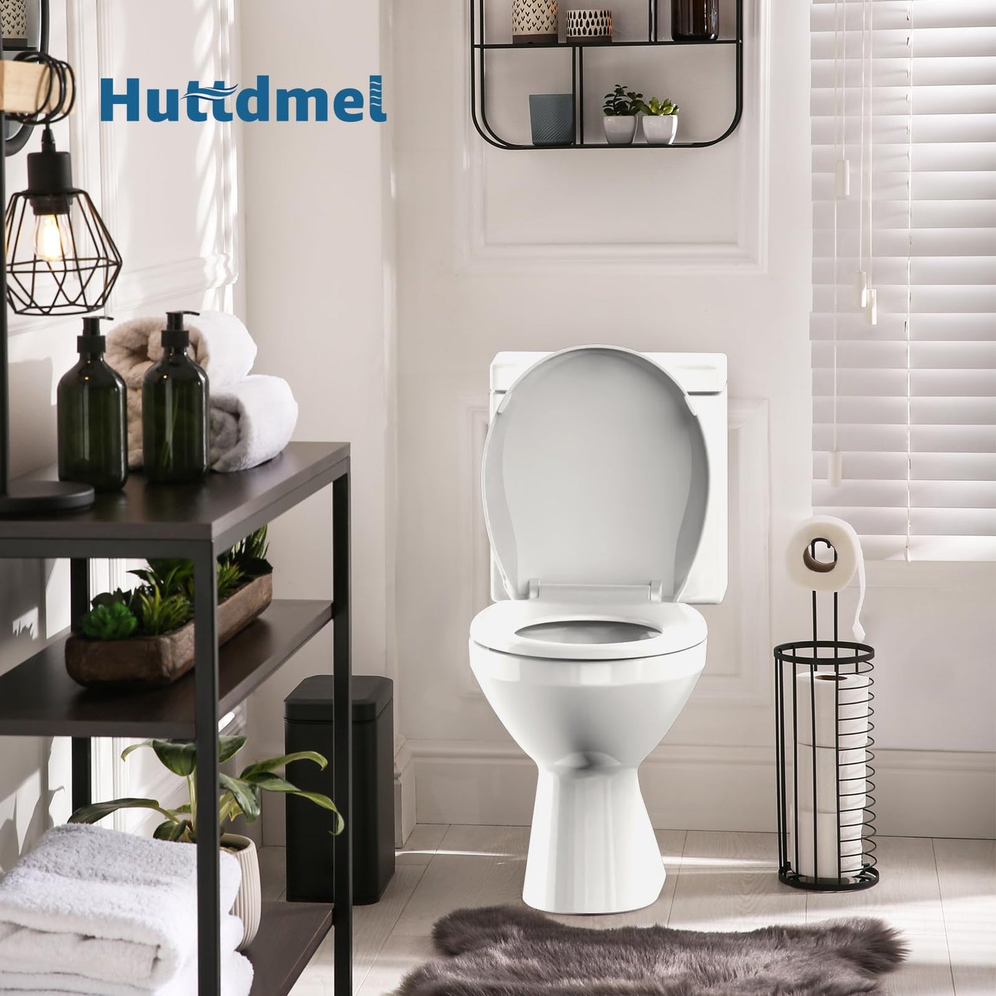Toilet Seat Round 16.5 inch Soft Close, Toilet Lid Round PP Material Safe & Easy Clean & Quick Installation, Sturdy Accessories Never Loosen, 2 Years Support, White