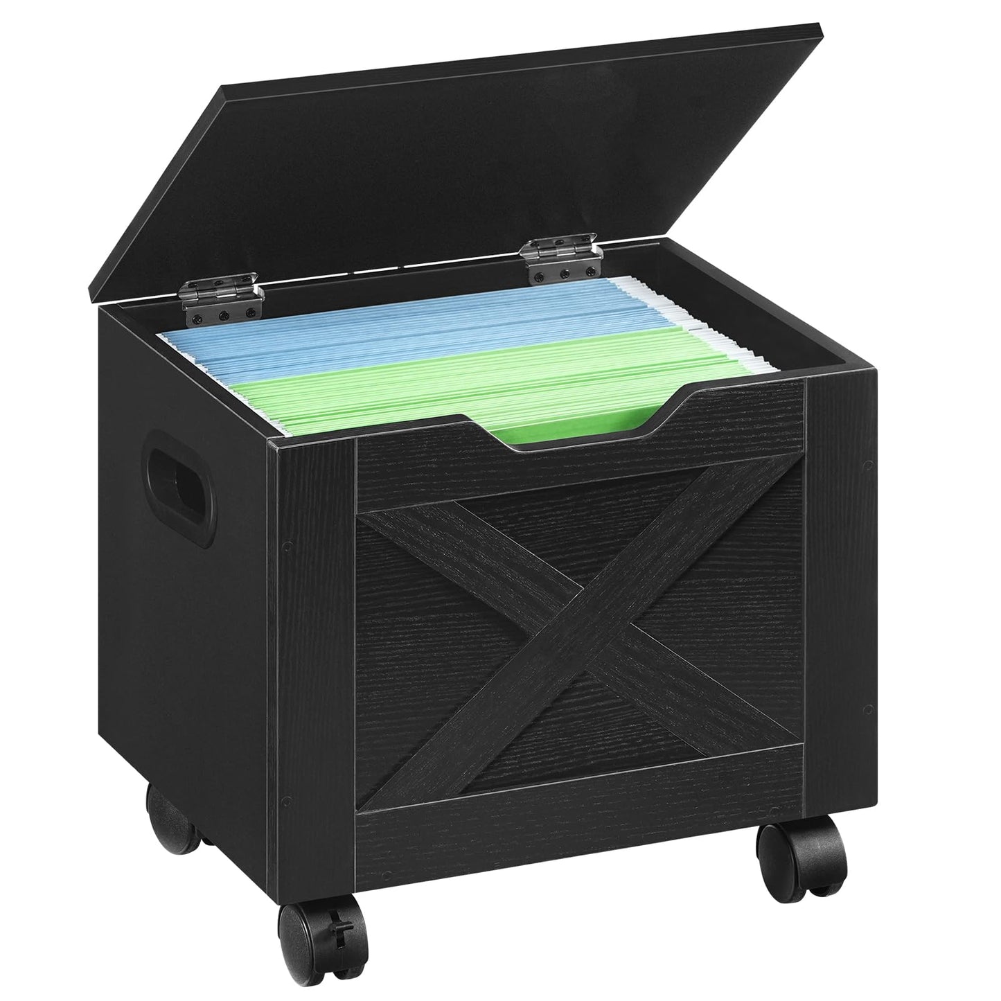 MAHANCRIS Mobile File Cabinet, Rolling Vertical Office Cabinet, Under Desk Small Filing Cabinet with Drawer, Hanging File Folders for A4/Letter Size, for Home Office, Black FCBK4001