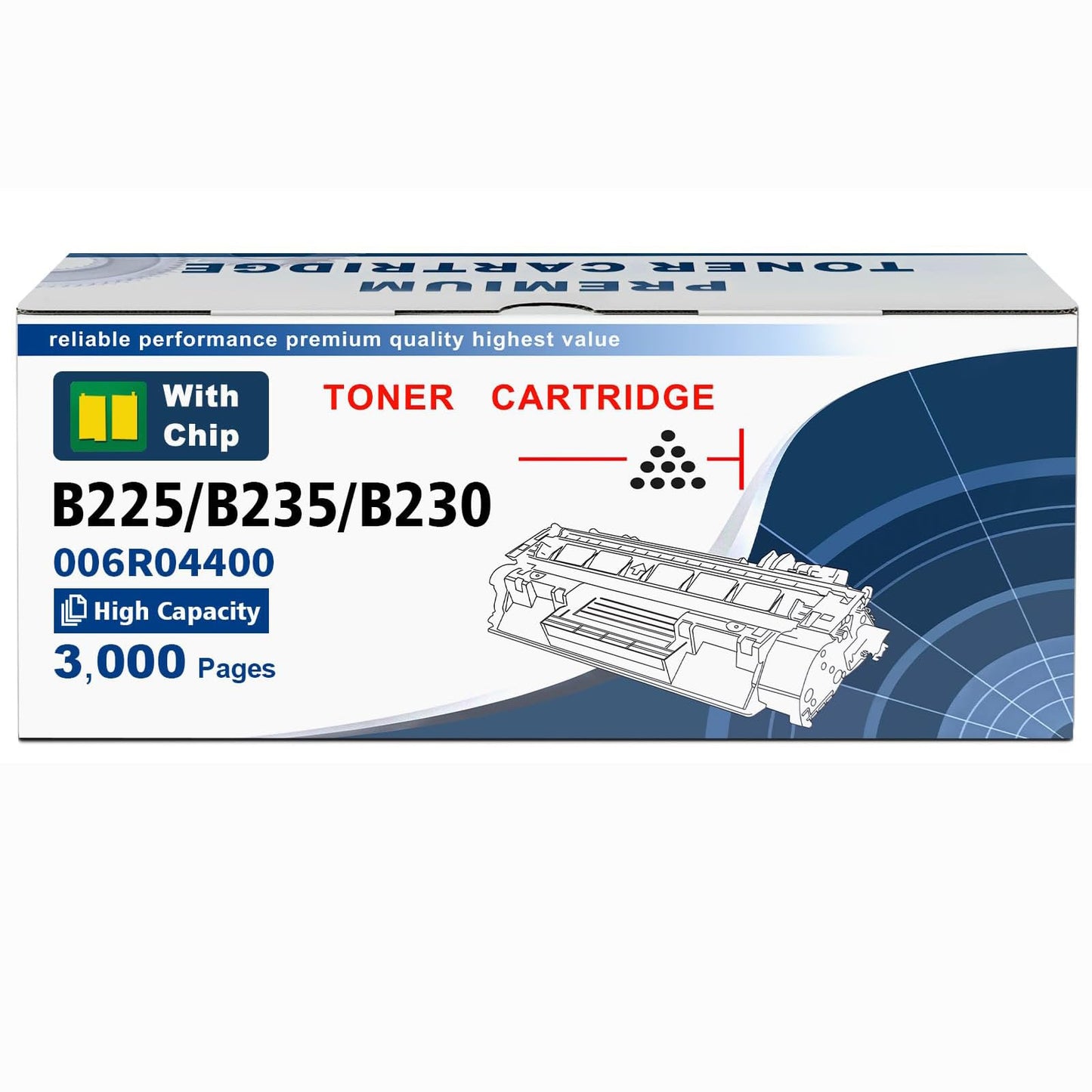 Aseker B230 B225 B235 Black Toner Cartridge with New Chip 006R04400 Remanufactured for Xerox B230dni B225dni B235dni Printer High Capacity 3000 Page Yields ( Black*1 )