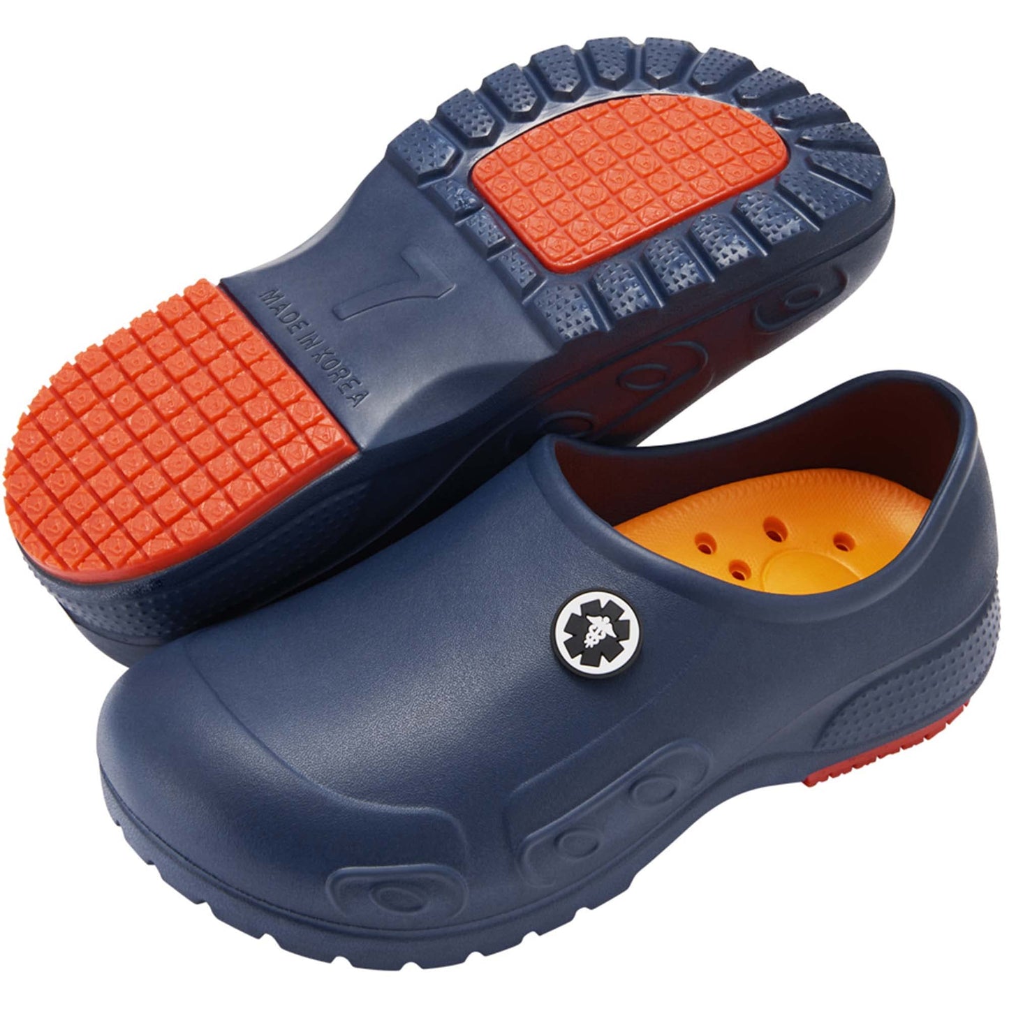 YUNGPRIME Men's and Women's Slip-Resistant Work Shoes - Nursing - Chef Shoes, Navy, 6.5-7 Wide Women/5-5.5 Wide Men