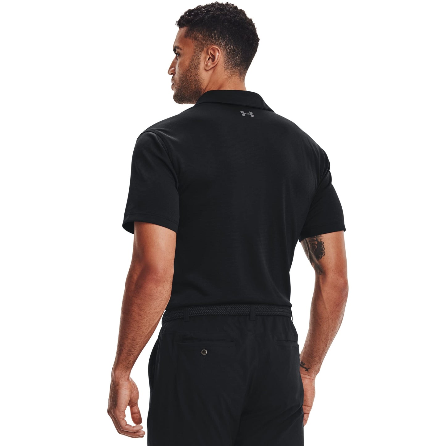 UNDER ARMOUR mens Tech Golf Polo , Black (001)/Graphite ,Large