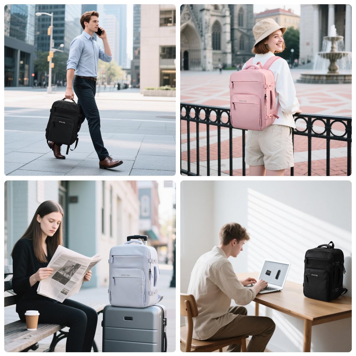RealCool Travel Backpack for Women Men - Gift for Travelers, Students & Professionals, 17.3 Inch Laptop Carry On Backpack, TSA Flight Approved, College School Business Weekender Daypack