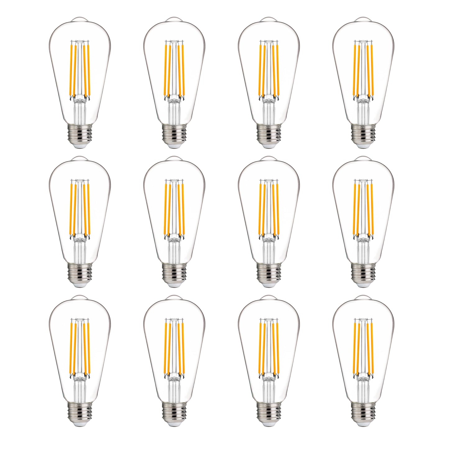 FLSNT 100W Equivalent LED Edison Bulbs, ST19 Dimmable LED Light Bulbs for Pendant Light, Wall Lamp, High Brightness with 1000LM, 2700K Soft White, 8W, E26 Base, 12 Pack