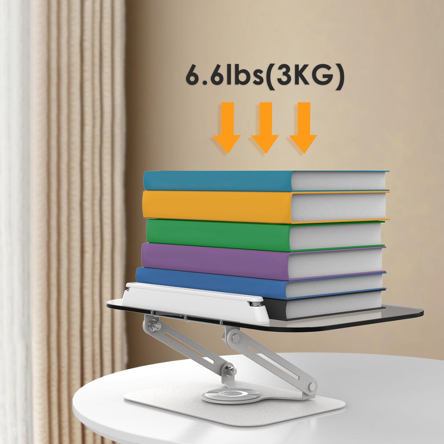 SupeDesk Acrylic Book Stand for Reading, Adjustable Cookbook Stand with 360° Rotating Aluminum Base, Foldable & Portable Tablet Holder, for 3.5-15 inch iPad, Laptop, Tablet, Kindle, Reading