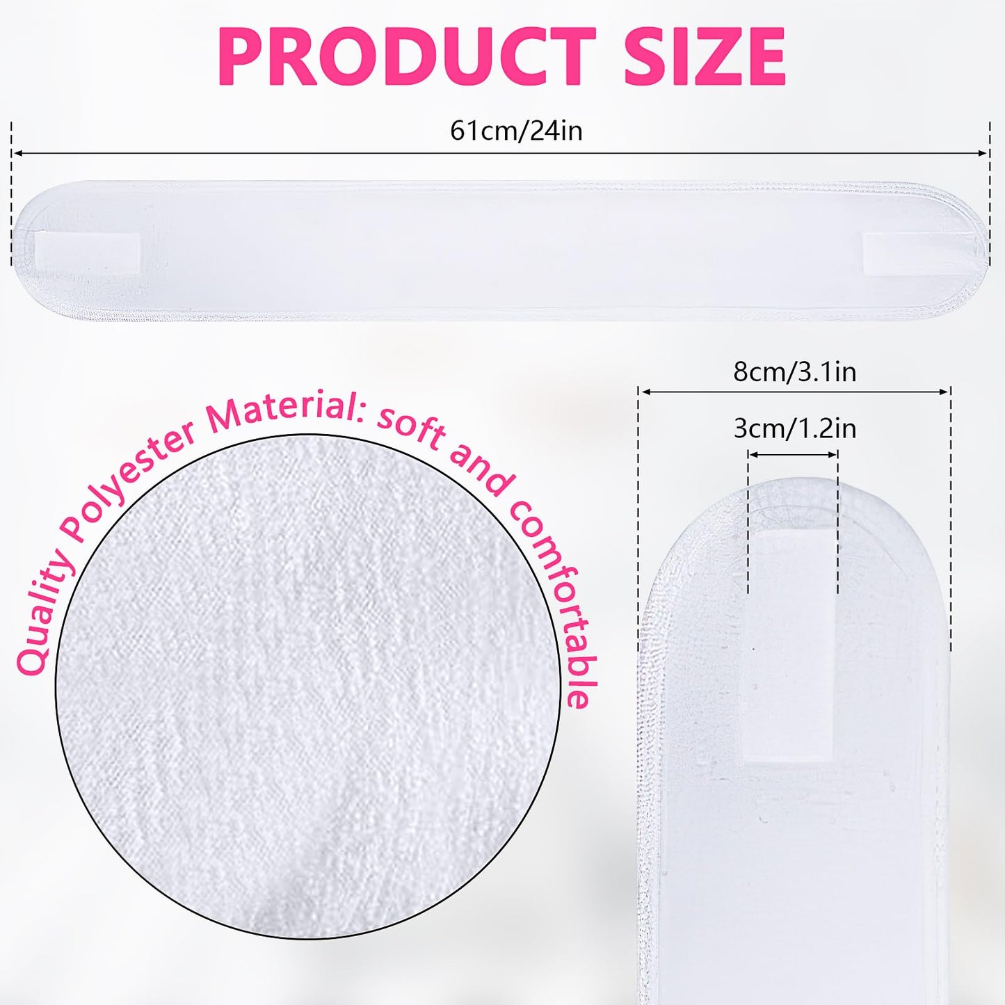 30 Pack Spa Headband Facial Esthetician Hair Wrap for Women Adjustable Makeup Sports Shower Stretch Towel with Tape