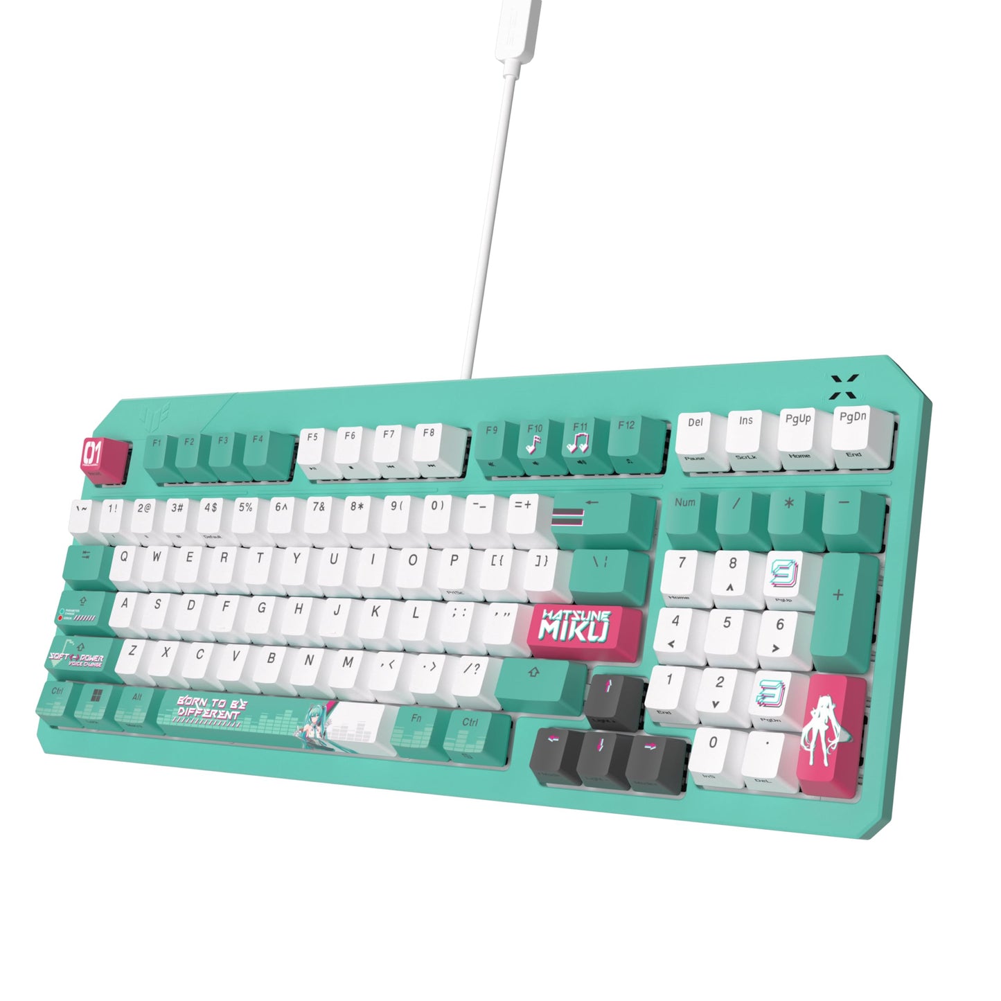 ASUS TUF Gaming K3 Gen II Hatsune Miku Edition Optical-Mechanical RGB Keyboard with IP57 Waterproof and dust Resistance, Compact 98-Key Layout, Silicone Gasket Mount and dampening Foam.