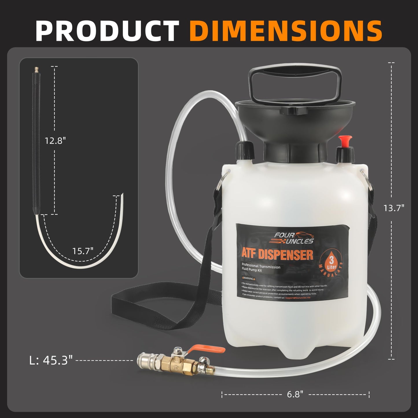 FOUR UNCLES Transmission Fluid Pump - Manual Fluid Transfer Pump with ATF Adapters for Automotive Use, Transmission Fluid Transfer Pump kit