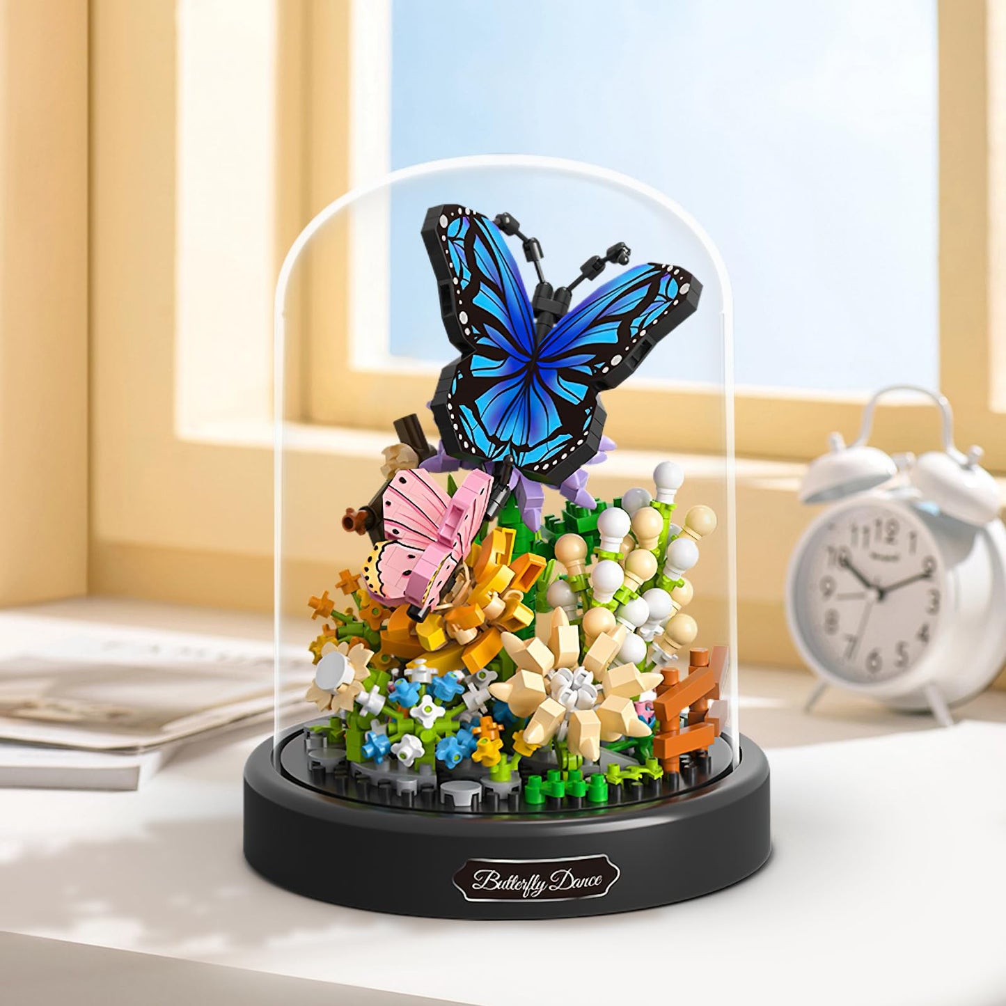 Flower Bouquet Building Kit for Adults, 530 PCS Animals Flowers Botanical Collection Mini Building Blocks Set, Valentine's Day for Her Mom Women Wife Girlfriend (Butterfly)