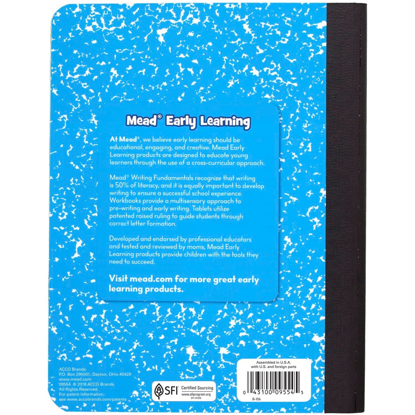 Mead Primary Journal, 12 Pack, Half Page Ruled, Grades K-2, 7-1/2" x 9-3/4", 100 Sheets per Journal, Assorted Colors (610052-ECM)