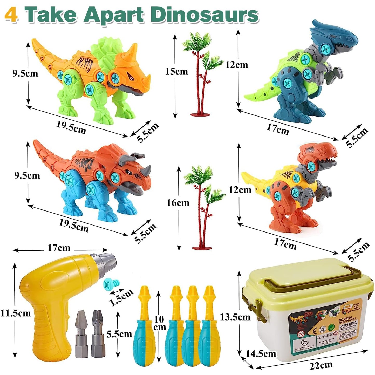 Jasonwell Kids Building Dinosaur Toys - Boys STEM Educational Take Apart Construction Set Learning Kit Creative Activities Games Birthday Gifts for Toddlers Girls Age 3 4 5 6 7 8 Years Old (4PCS)