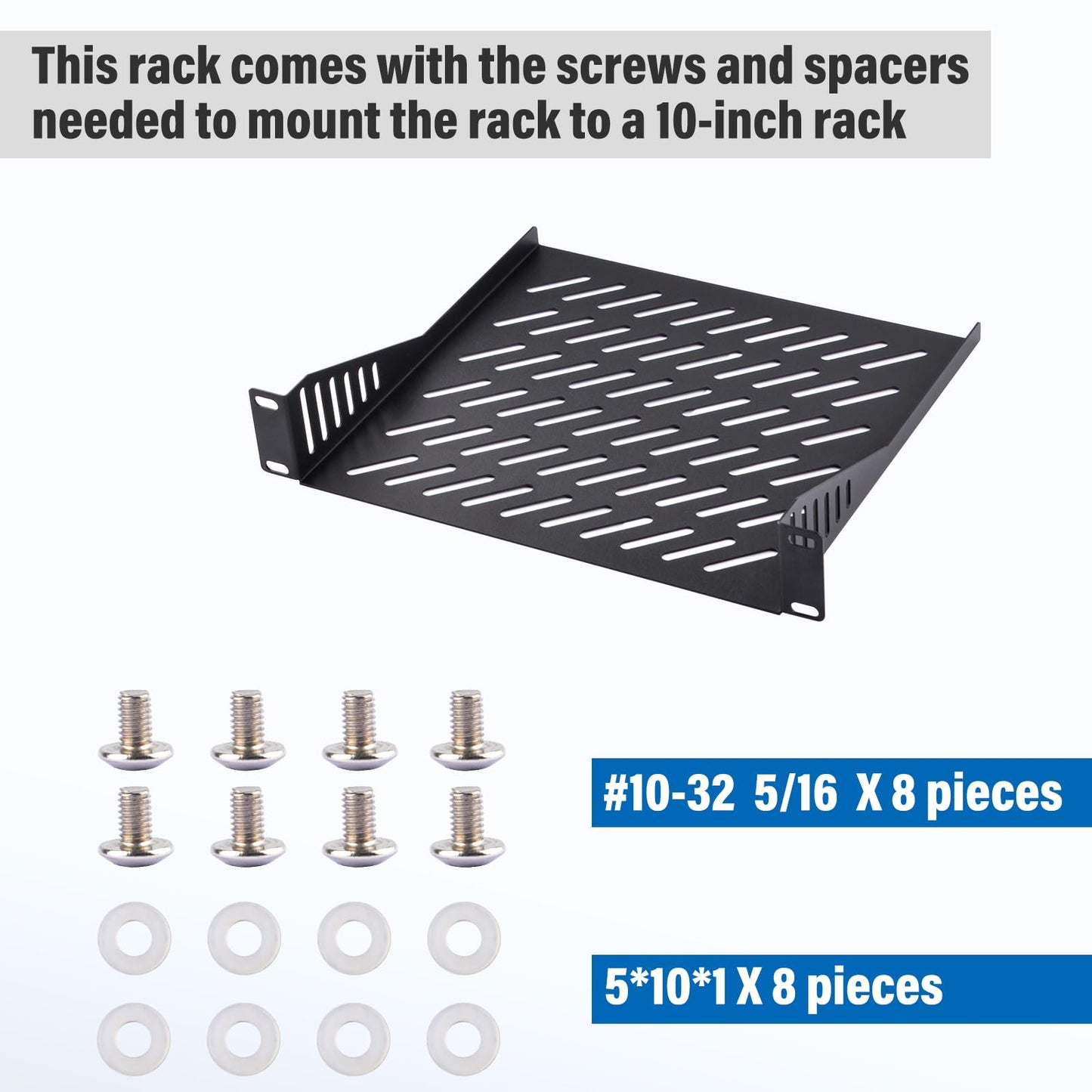 GeeekPi 1U Server Rack Shelf, 7.87" Depth Vented Rack Mount Cantilever Tray for 10 Inch Network Equipment Rack & Cabinet and DeskPi RackMate T1/T0 Server Cabinet