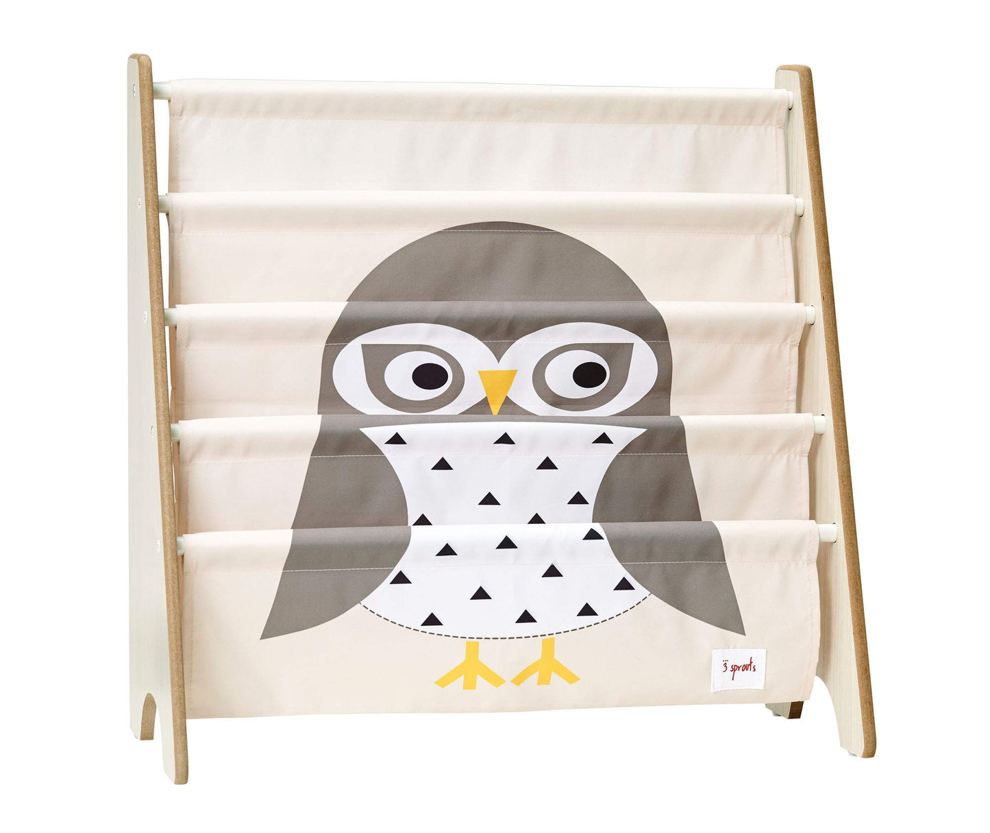 3 Sprouts Kids Book Rack - Bibliotheque Enfant - Space-Saving Bookshelf for Children's Room - Toddler and Baby Bookcase Storage, Owl