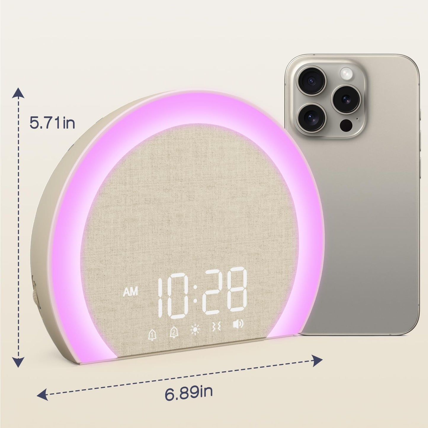 ANJANK Loud Alarm Clock with Wireless Bed Shaker, Vibrating Dual Alarm with Light Wake Up for Heavy Sleepers & Hearing Impaired, 9-Color Night Light, 8 Sounds, 0-100% Dimmer, USB Charger, Bedroom