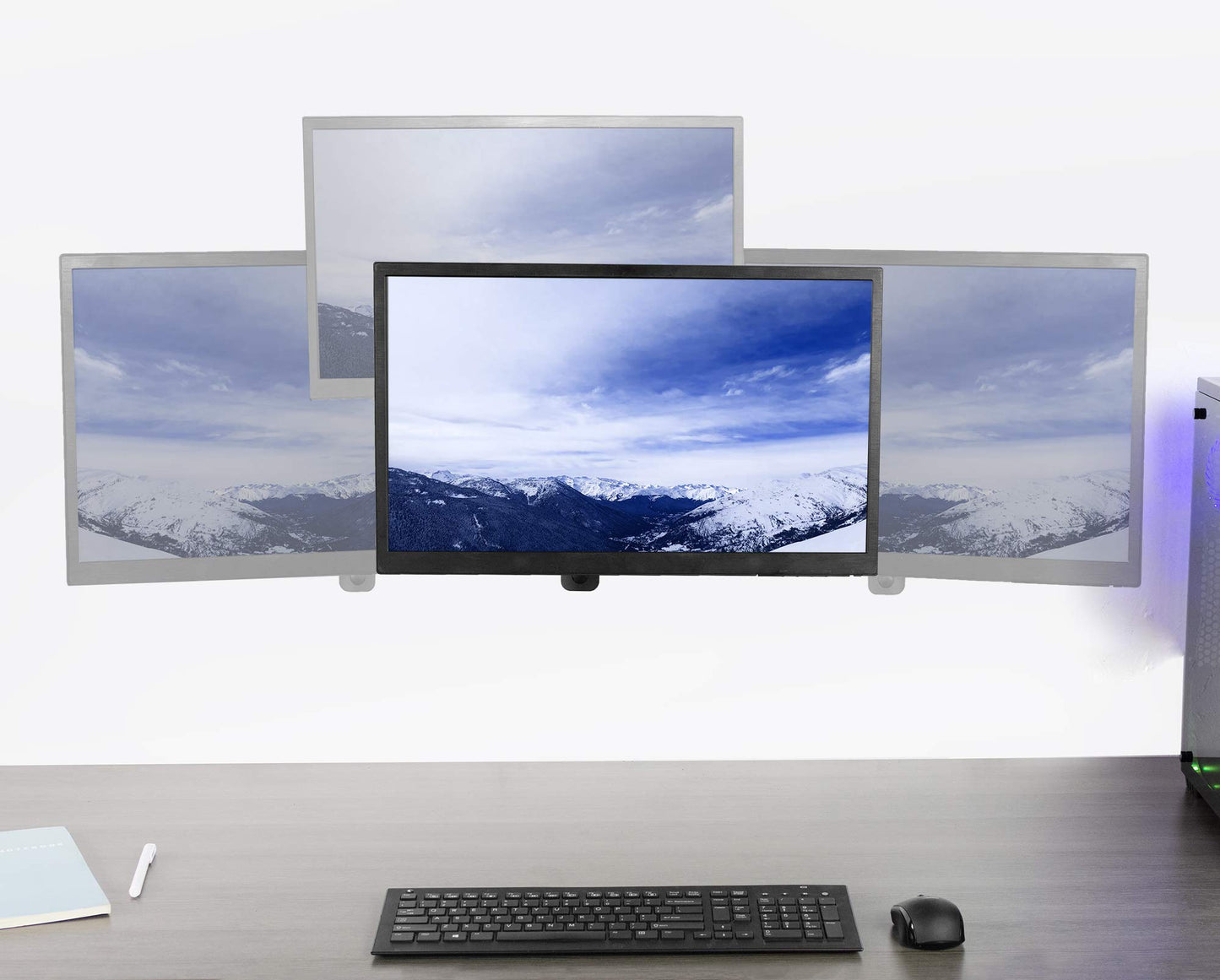 VIVO Premium Aluminum Single LCD Monitor Wall Mount, Height Adjustable Pneumatic Spring Monitor Arm for Screens up to 32 inches, MOUNT-G100B