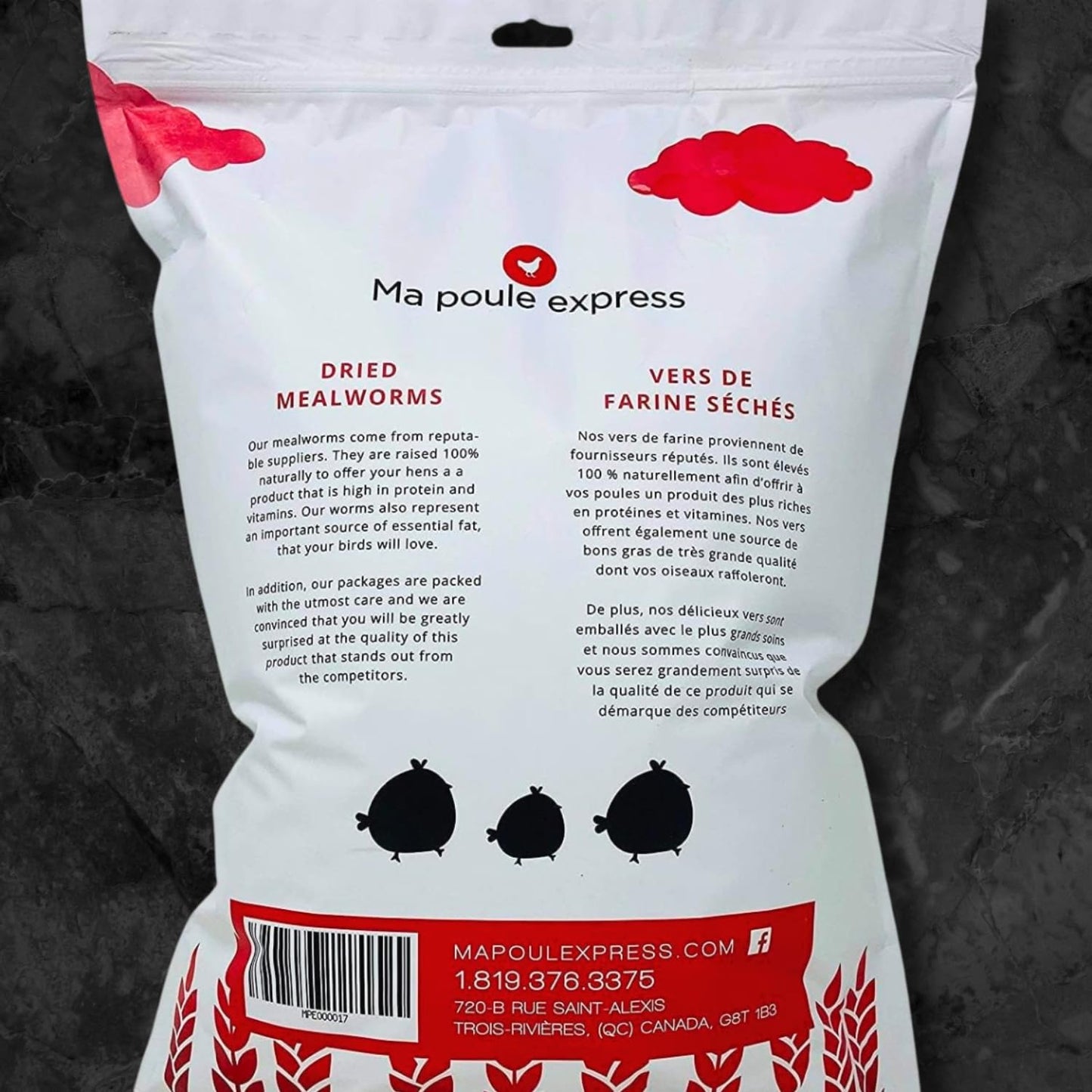 3 Lbs / 1,36Kg Ma Poule Express Dried Mealworms for Wild Birds etc. Approx. 48,000 Mealworms