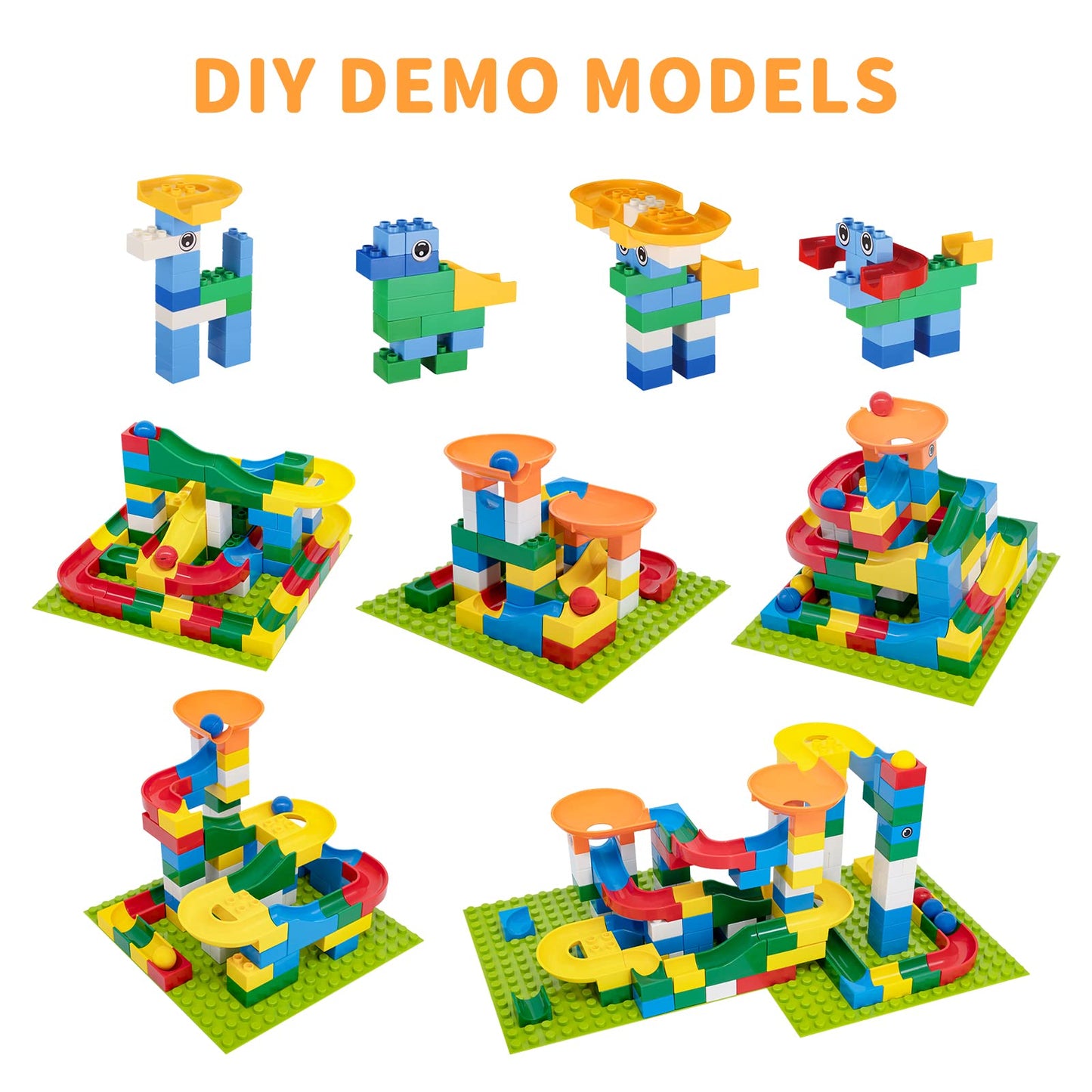 176 PCS Marble Run Building Set for Kids, STEM Educational Marble Maze Toy, Creative Track Construction Blocks, Fun Gift for Boys & Girls Ages 3-10