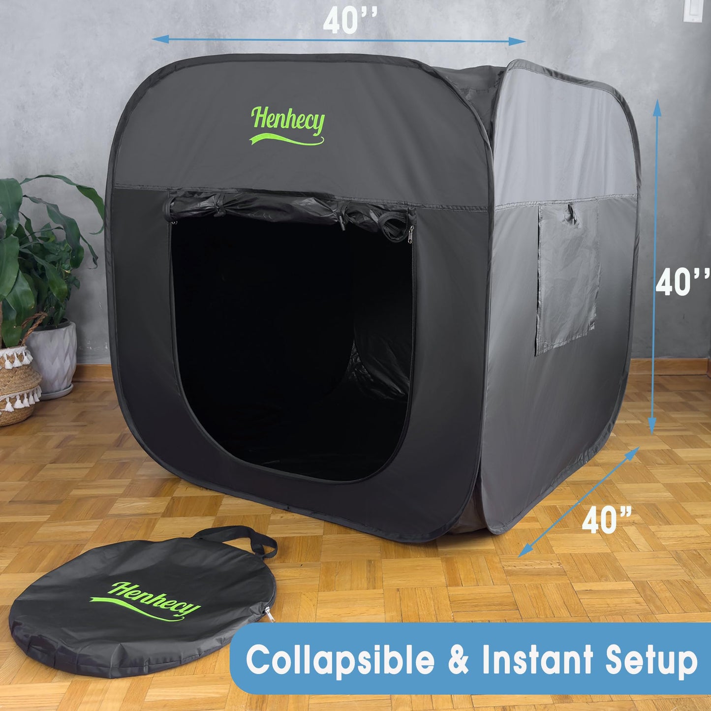Sensory Tent for Kids with Autism, ADHD, SPD - Calm Corner Hideout Den for Children to Play and Relax - Pop-up Blackout Play Tent with Additional Mesh Windows (40x40x40 inches)