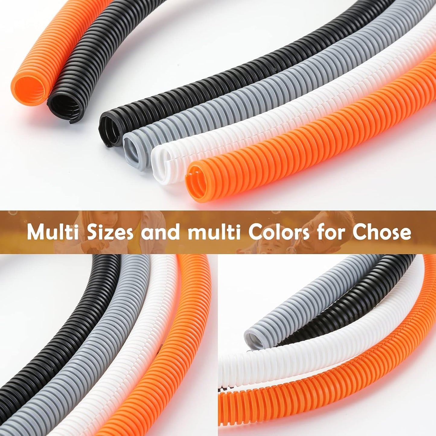 ZhiYo 20FT 3/4” Wire Loom Split Tubing Auto Wire Conduit Flexible Cover | High Temperature Heat Resistant -40F to 257F | Plastic Cover for Electrical Wires & Cables