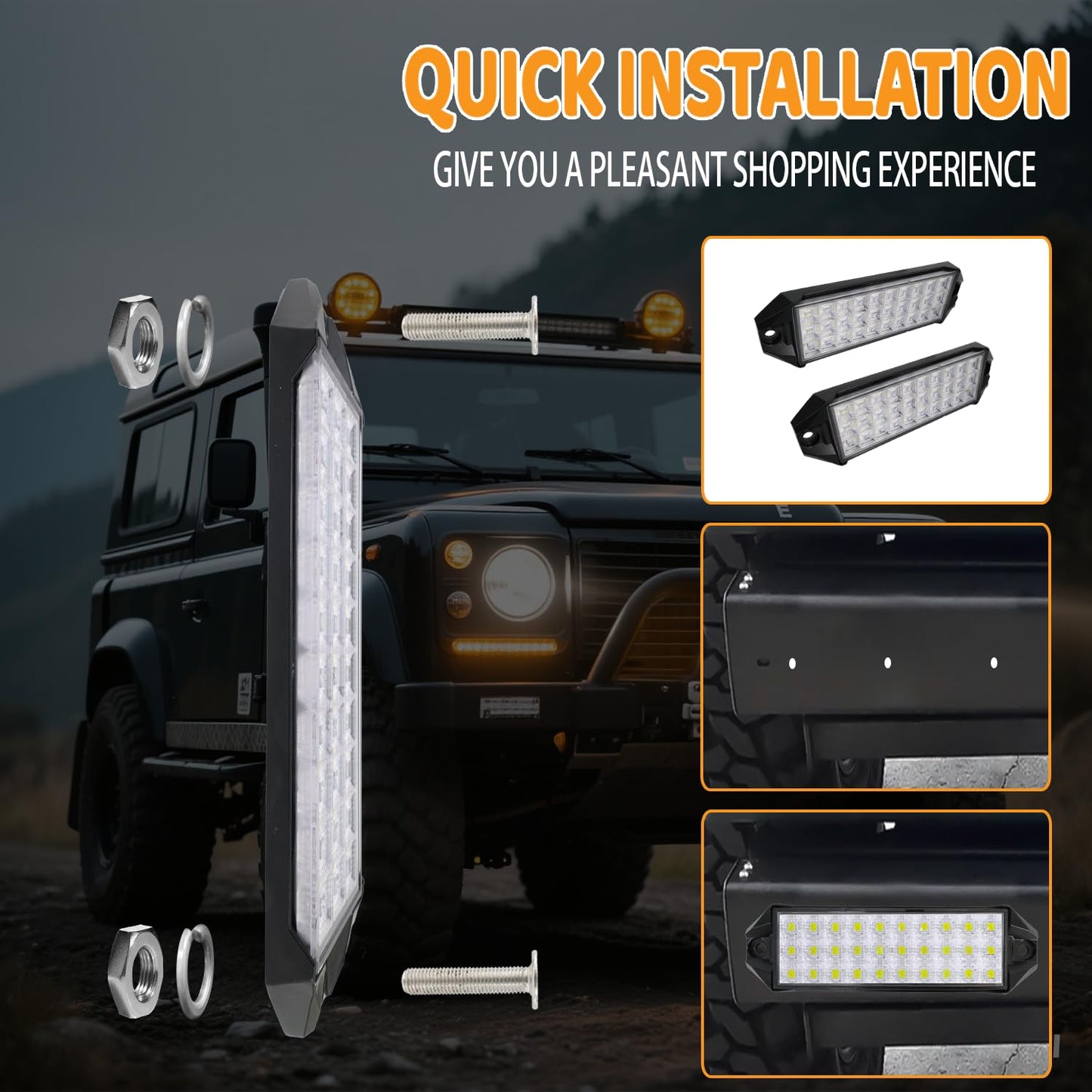 2Pcs LED Light Bar for Truck, 6 Inches Reverse Lights Flood Beam for Truck Tractor ATV UTV Boat, 12V Small Light Bar