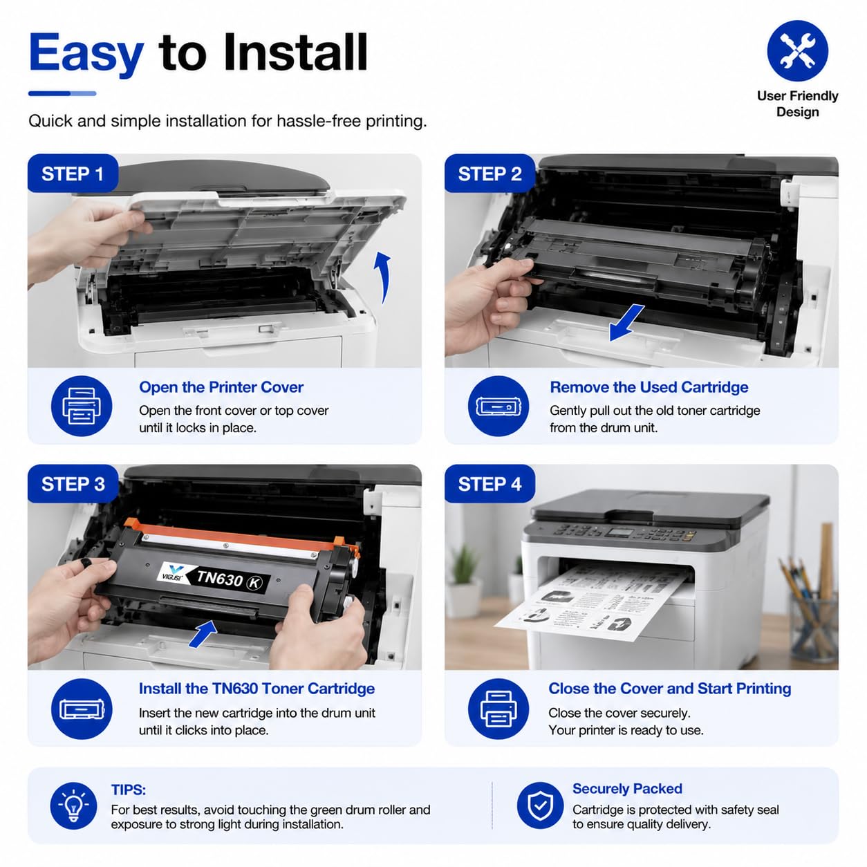 TN630 Black Toner Cartridge 2-Pack Compatible Replacement for Brother TN660 Toner Cartridge, Works with HL-L2300D HL-L2360DW MFC-L2740DW MFC-L2700DW DCP-L2540DW Printers