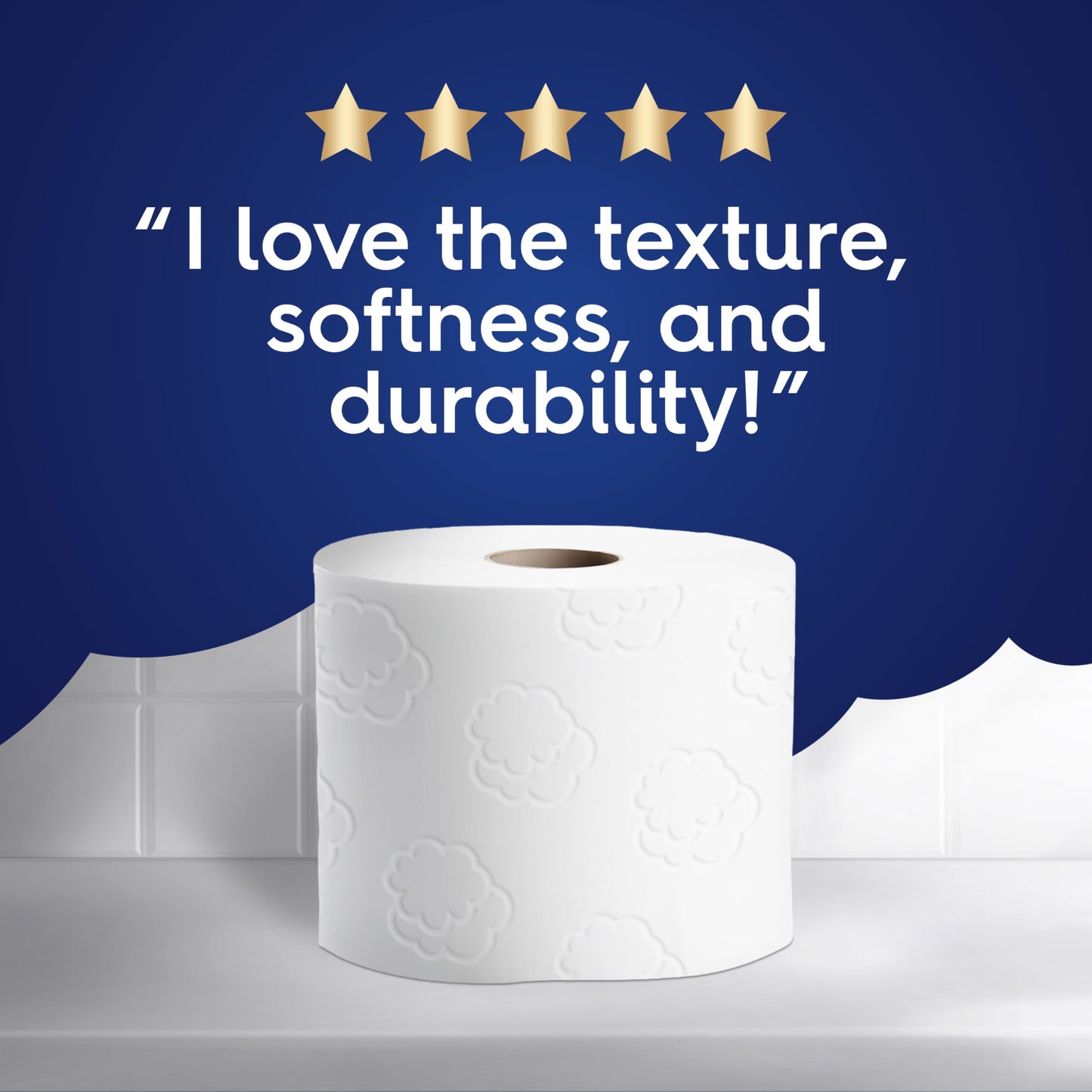 White Cloud Ultra Soft & Strong Toilet Paper, 4 Packs of 6 Mega Rolls = 96 Regular Rolls