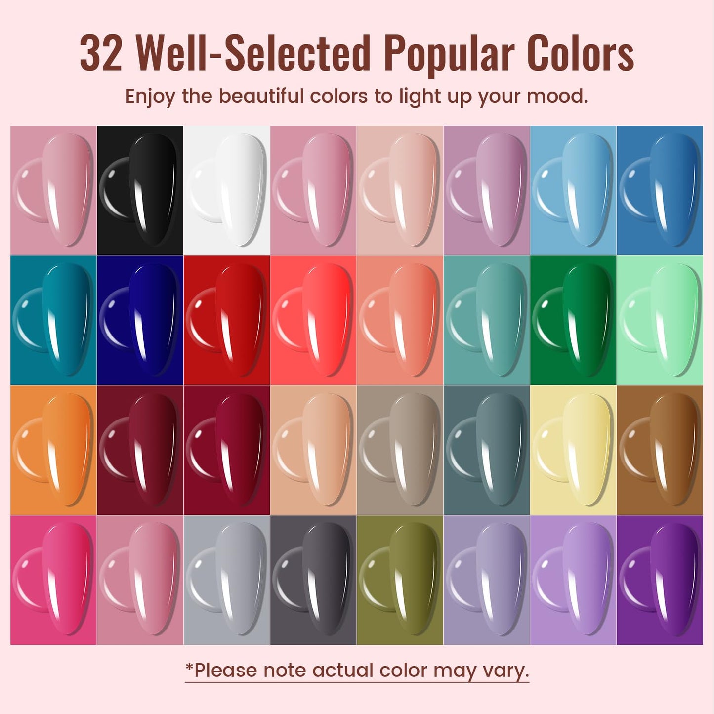 36 PCS Gel Nail Polish Kit with U V Light include 32 Colors Gel Polish Nail Kit Soak Off Base Coat No Wipe Top Coat Matte Top Coat Nail Polish Set Manicure Tools Nail Lamp Nail Kit Gifts for Women