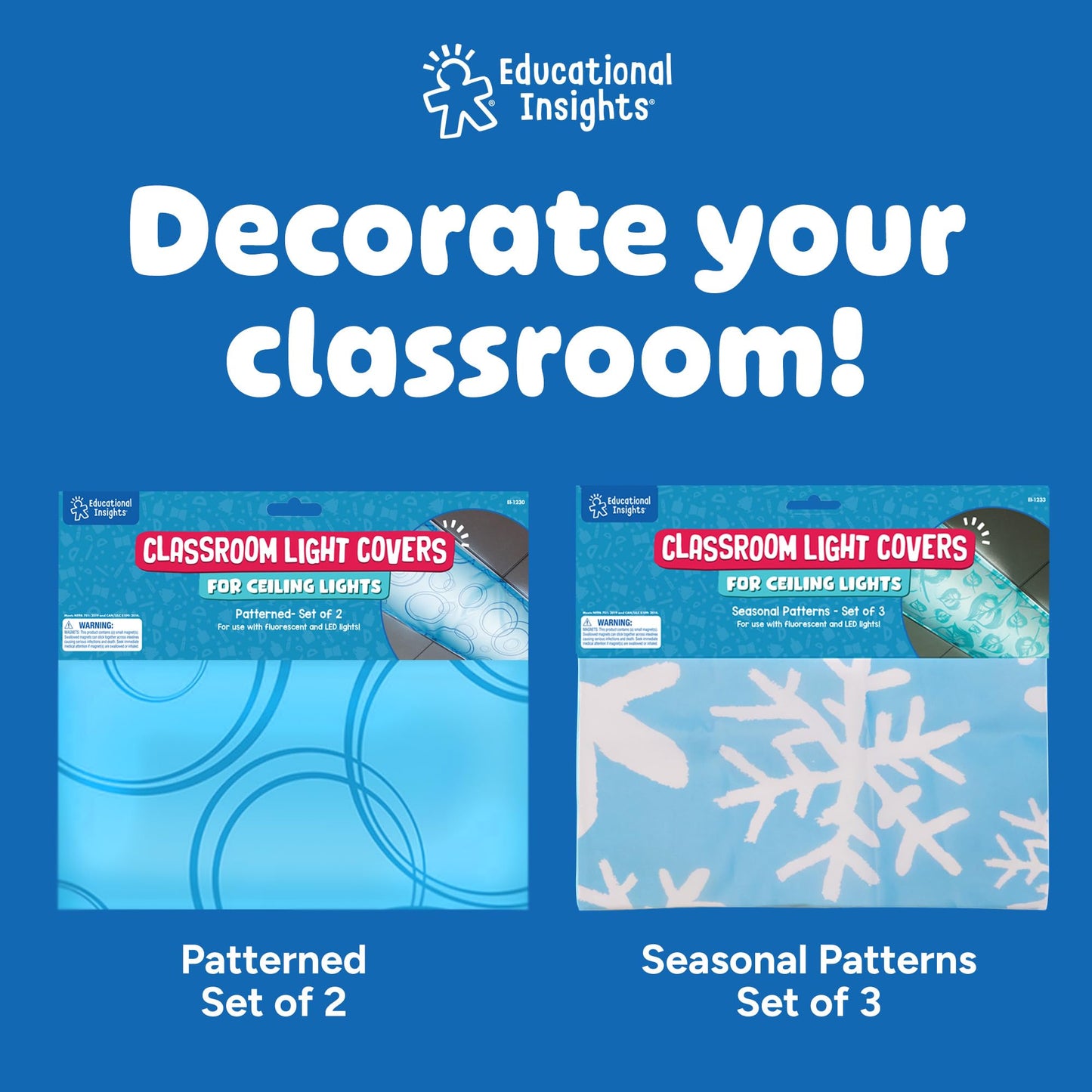 Educational Insights 1231 Classroom Light Filters-Whisper, White, Set of 4