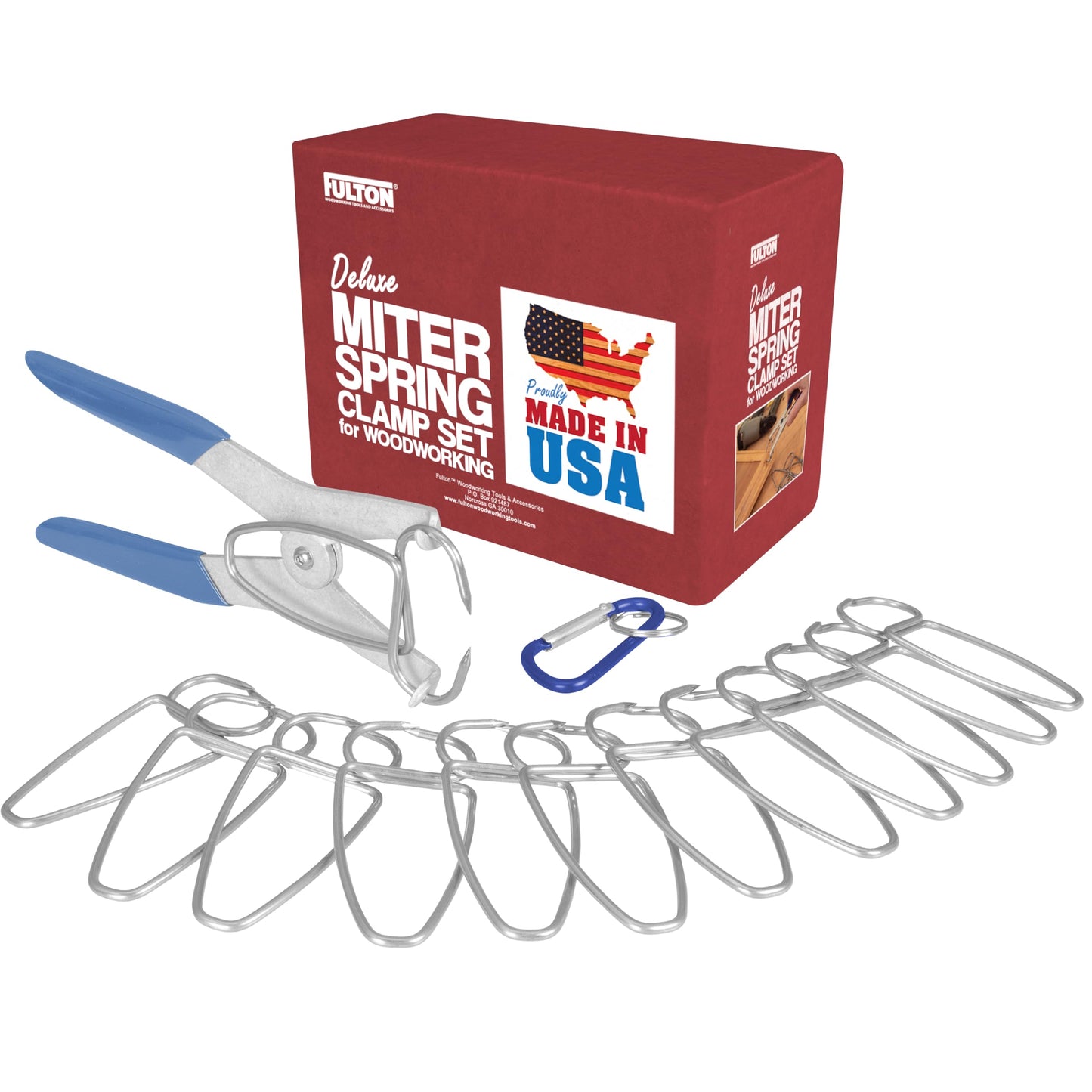 Fulton Spring Clamp Pliers with 13 Spring Clamps and Hip Clip Made in The USA