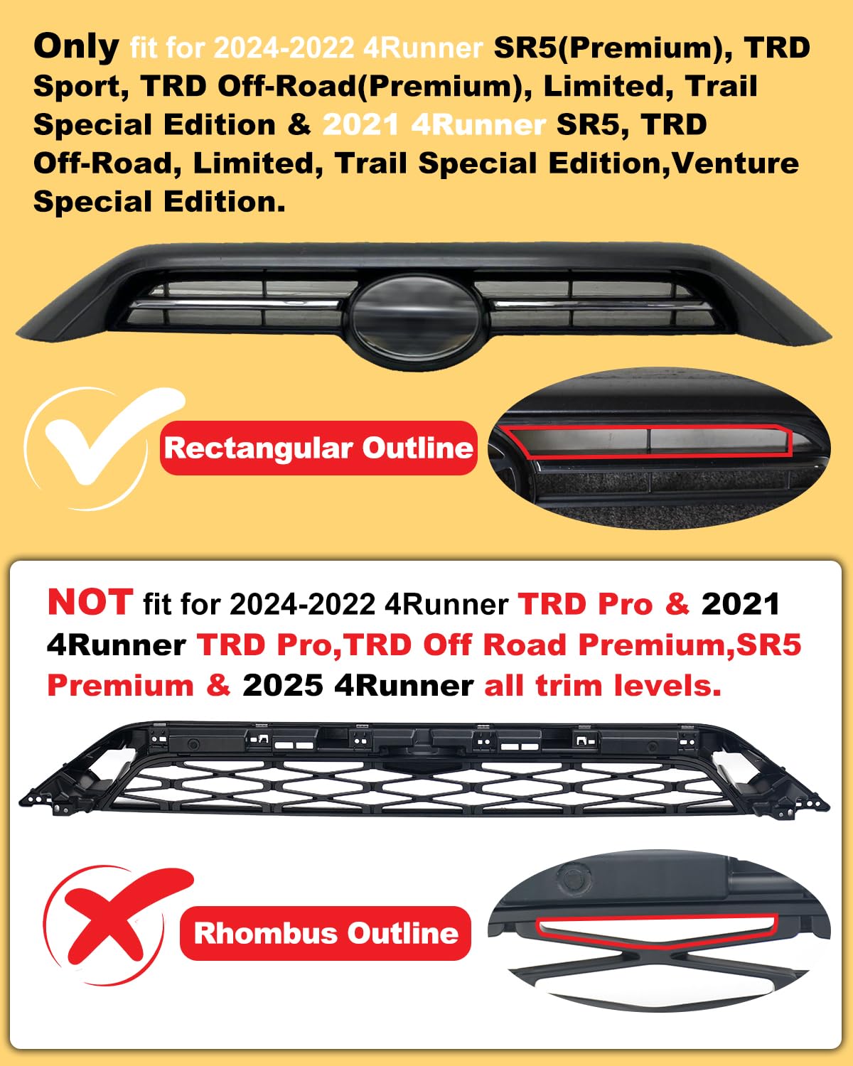 OKLSG Front Bumper LED Grill Lights for 2024 2023 2022 2021 4Runner Accessories Raptor Marker Lights Bars fit SR5 TRD Sport TRD Off Road Limited OEM Grille(White)