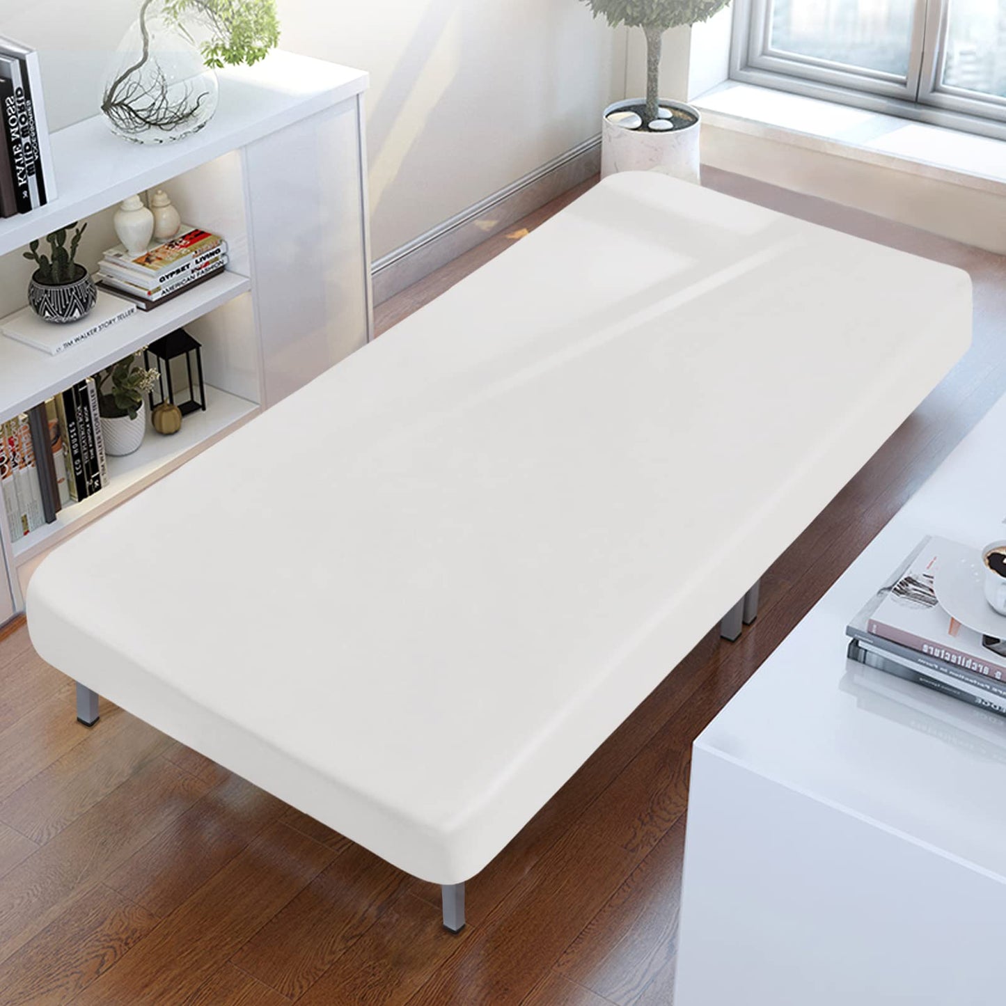 Cot Sheet 31" x 75", 2 Pack Cot Size Mattress Sheets Fitted with Narrow Twin/Camp Bunk/Rvs Bunk/Guest Beds/Army Cots/Trifold Mattress, Super Soft and Breathable Microfiber Cover, White