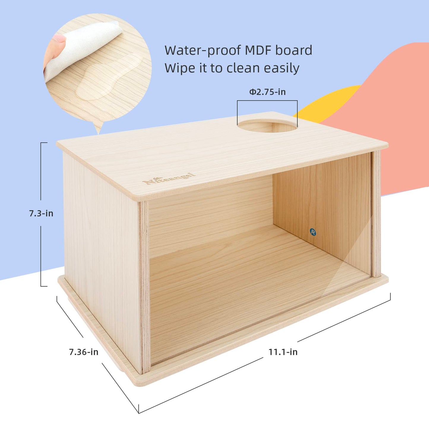 Niteangel Visible Hamster Digging Box for Syrian Dwarf Roborovski Campbell Hamsters Gerbils Mice Lemmings Degus or Other Small-Sized Pets (Burlywood)