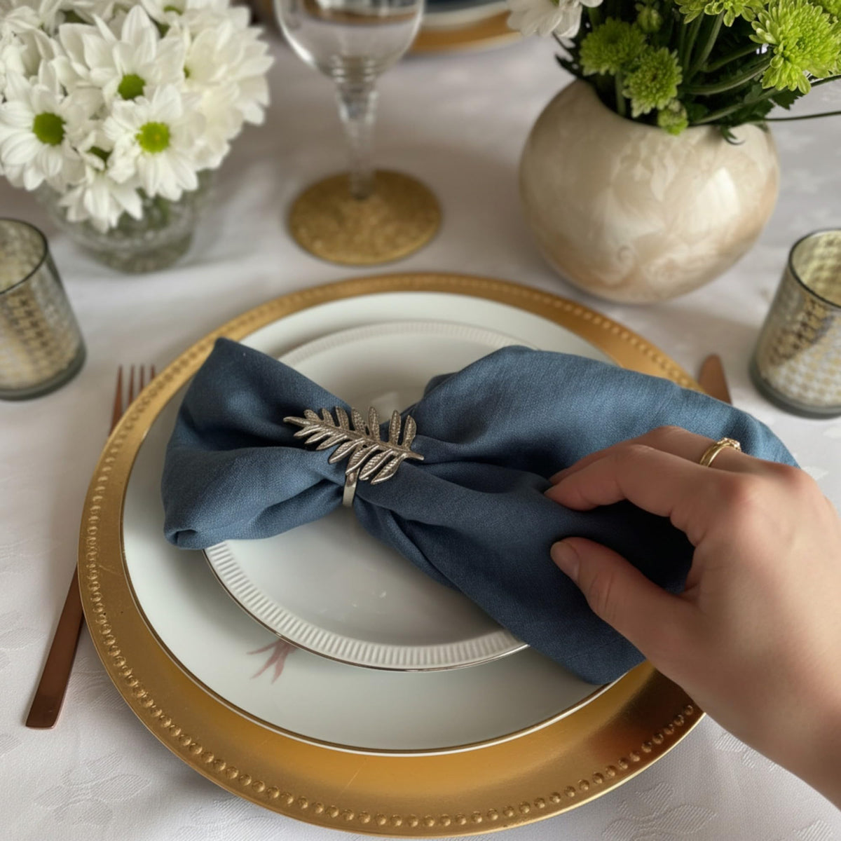 Eight Owls Linen Napkins – 100% Pure Stonewashed Linen Cloth Napkins – Mitered Corners - Created from French Flax - Size18 x18 Inch (45 x 45 cm) (Soft Teal Blue)