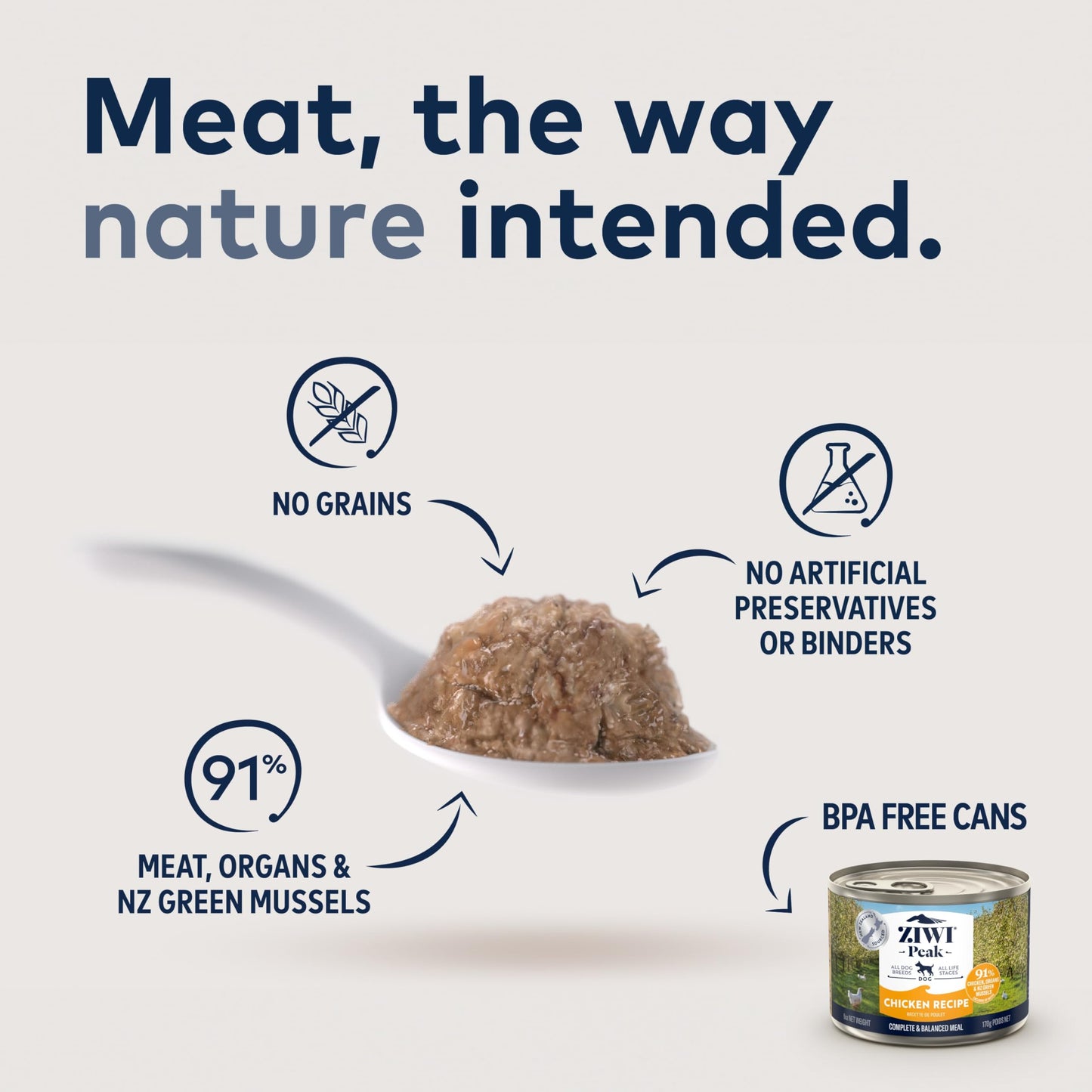 ZIWI Peak Canned Wet Dog Food – All Natural, High Protein, Grain Free, Limited Ingredient, with Superfoods (Chicken, Case of 12, 170 g Cans)