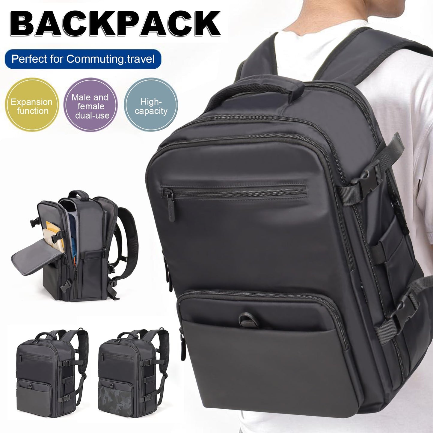 Aklsvion Travel Laptop Backpack Durable Laptops Backpack for Women & Men 30L Business Anti Theft Fits 15.6 Inch Computer Durable Water-Resistant Pack Multiple Organizational Compartments