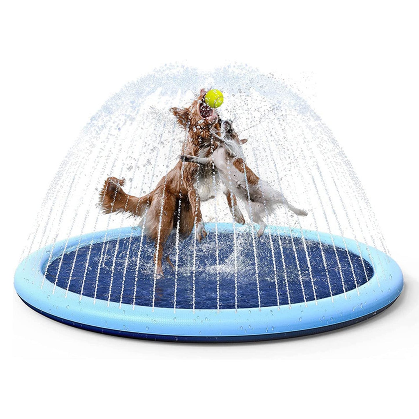 Splash Sprinkler Pad for Dogs, Non-Slip Pet Thickened Durable Wading Bath Pools, Splash Play Mat Outdoor Game Toys for Pets(59 inch)