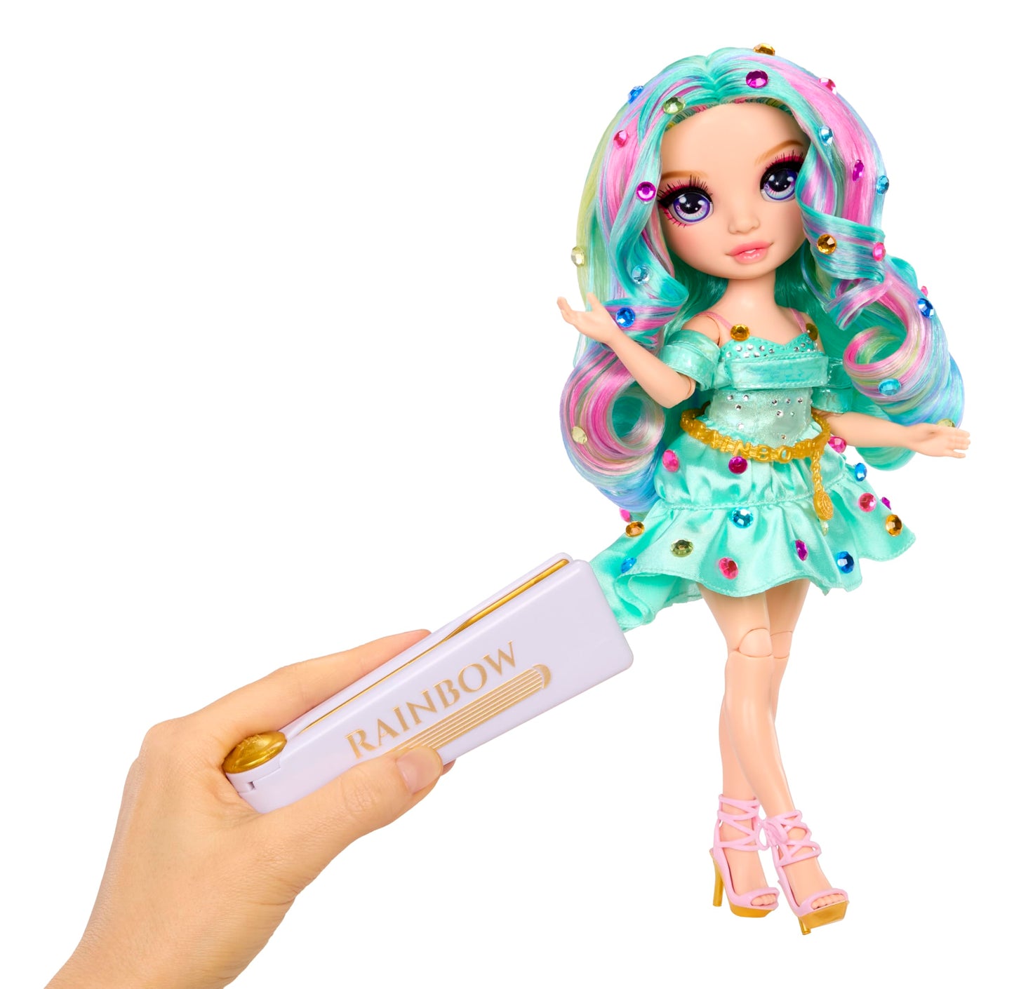 Rainbow High Be Dazzling Fashion Dolls- Celine Turquoise (Teal) with Bedazzler Tool and Sparkle Gems