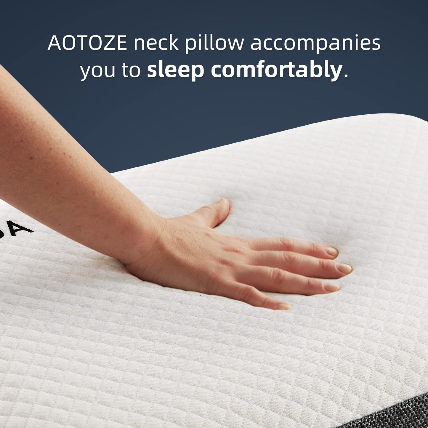 AOTOZE Best Flat Pillow for Deep Sleep, Hard Pillow for Sleeping, Memory Foam Pillow, Oeko-TEX & CertiPUR-US Double Certification, 70 x 38 x 11 cm