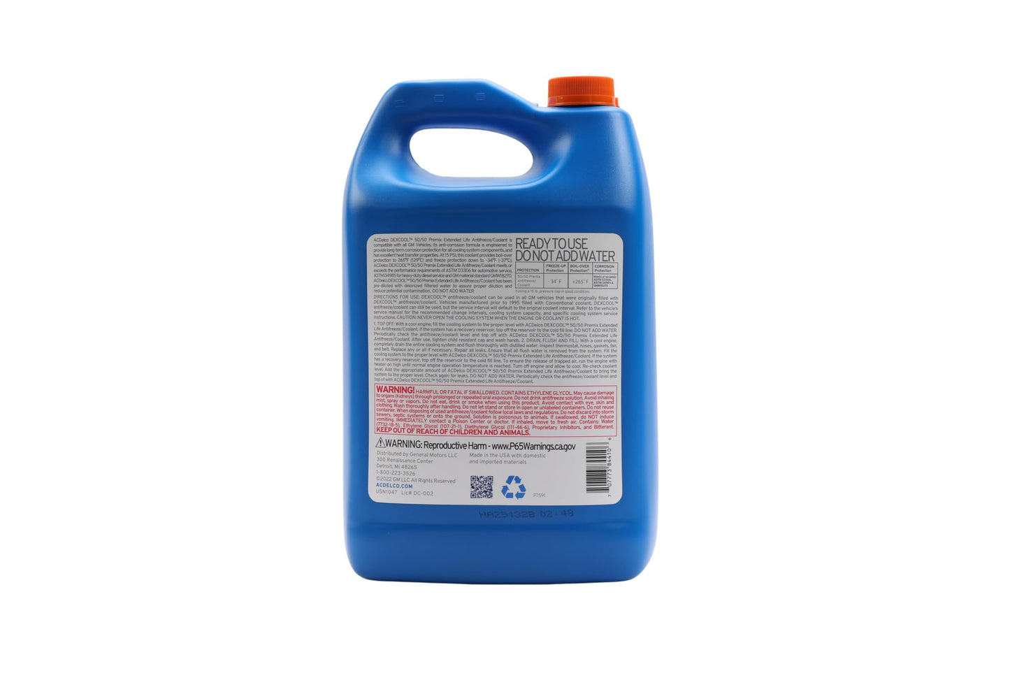 ACDelco GM Original Equipment 10-5027 Dex-Cool 50/50 Pre-Mix Engine Coolant - 1 gal