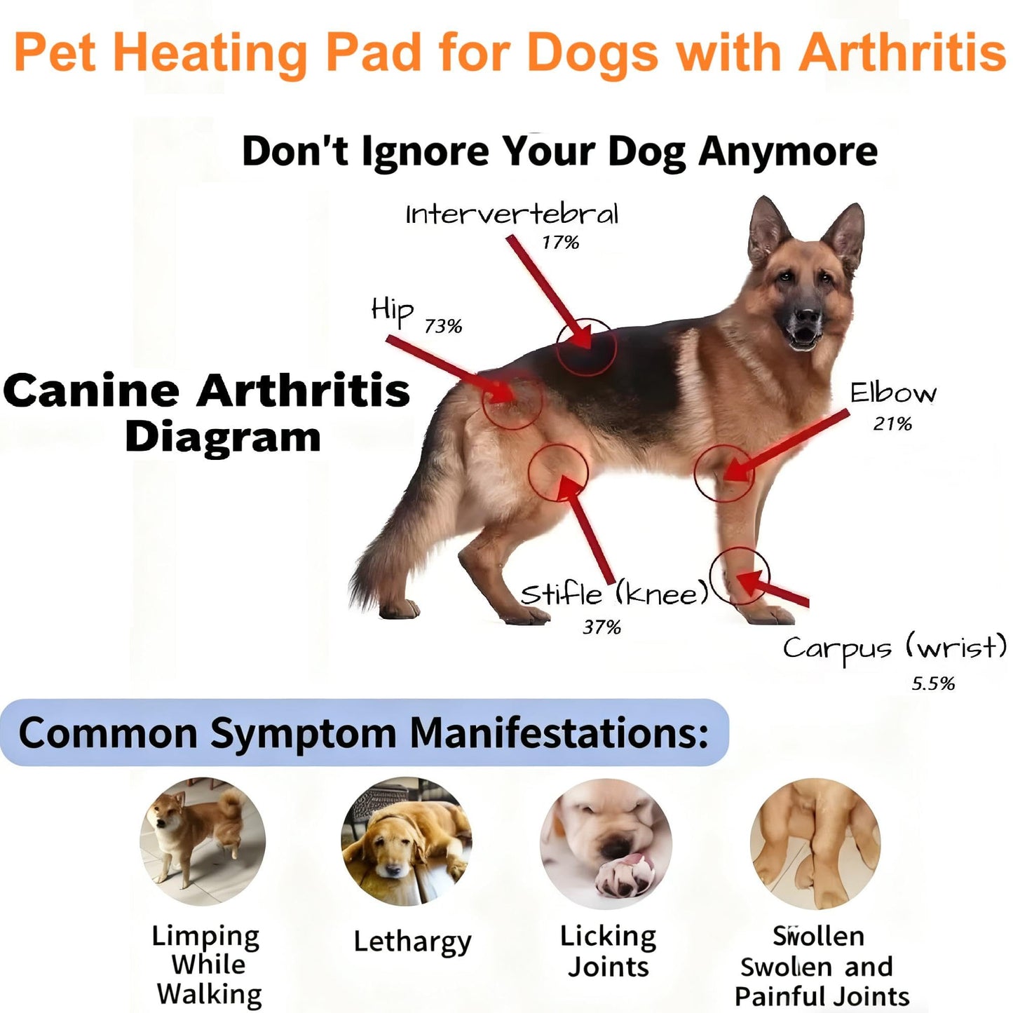 Dog Heating Pad for Large Dog Bed Pet Outdoor Indoor House,Electric Heating Mat for Dog House Crate Pad for Small Medium Pet Cat Puppy Waterproof Easy Clean Chew Proof Cord (Large, Solid)