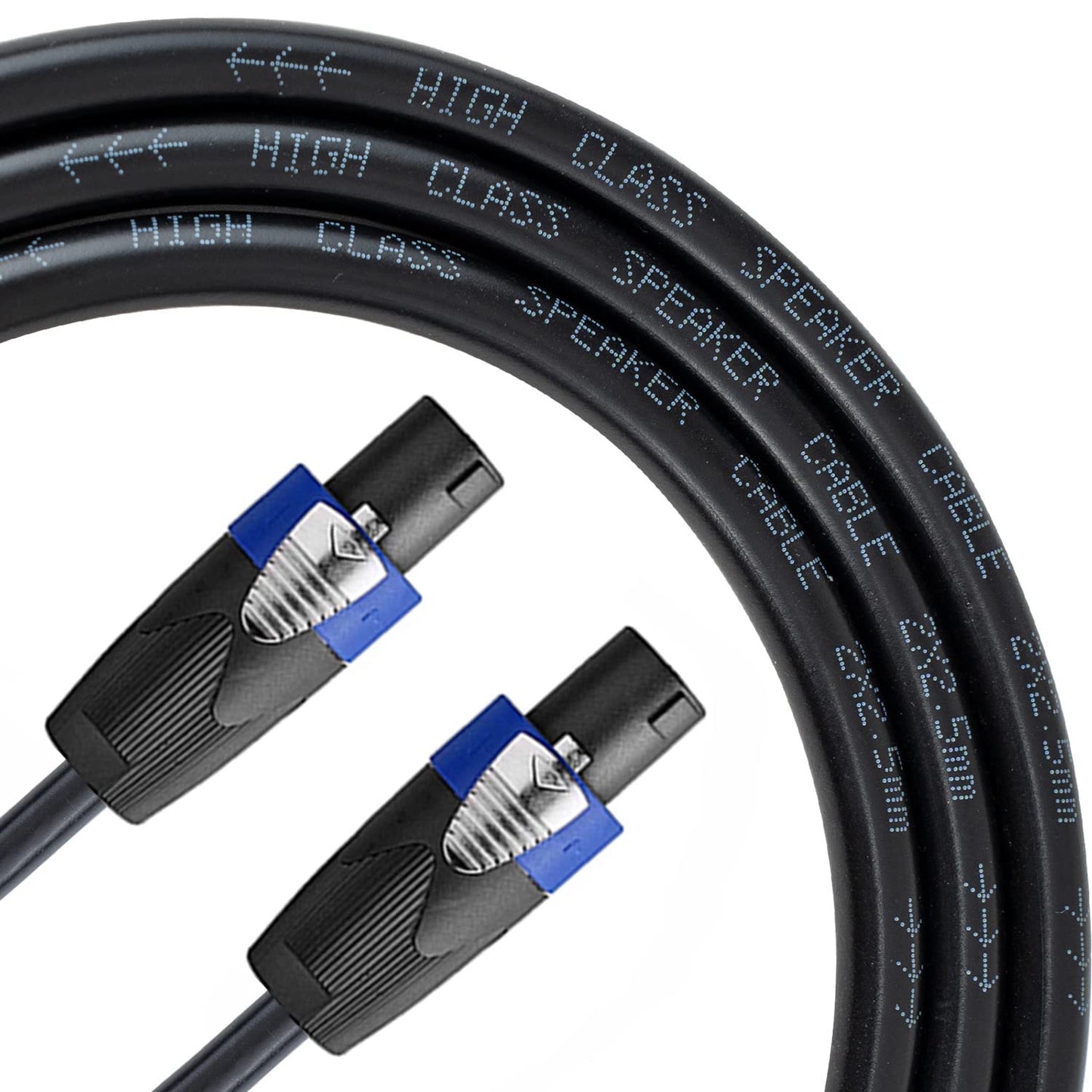 UMOKI Professional 50 Feet 12 Gauge Speakon to Speakon Cables - 50ft 12AWG Speakon Wires Audio Cords - 2 Pack