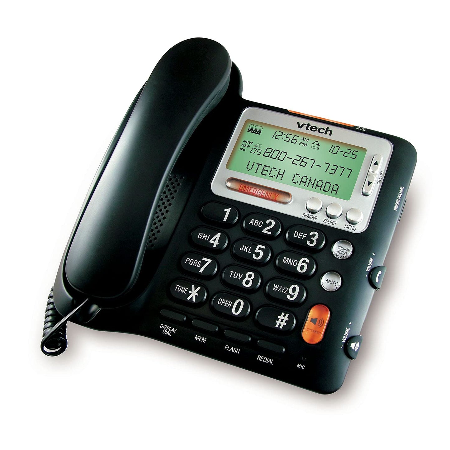 VTech CD1281 Corded Big Button Telephone with Speakerphone, Volume Boost, Caller ID, Desk or Wall Mount (Not Answering Machine)