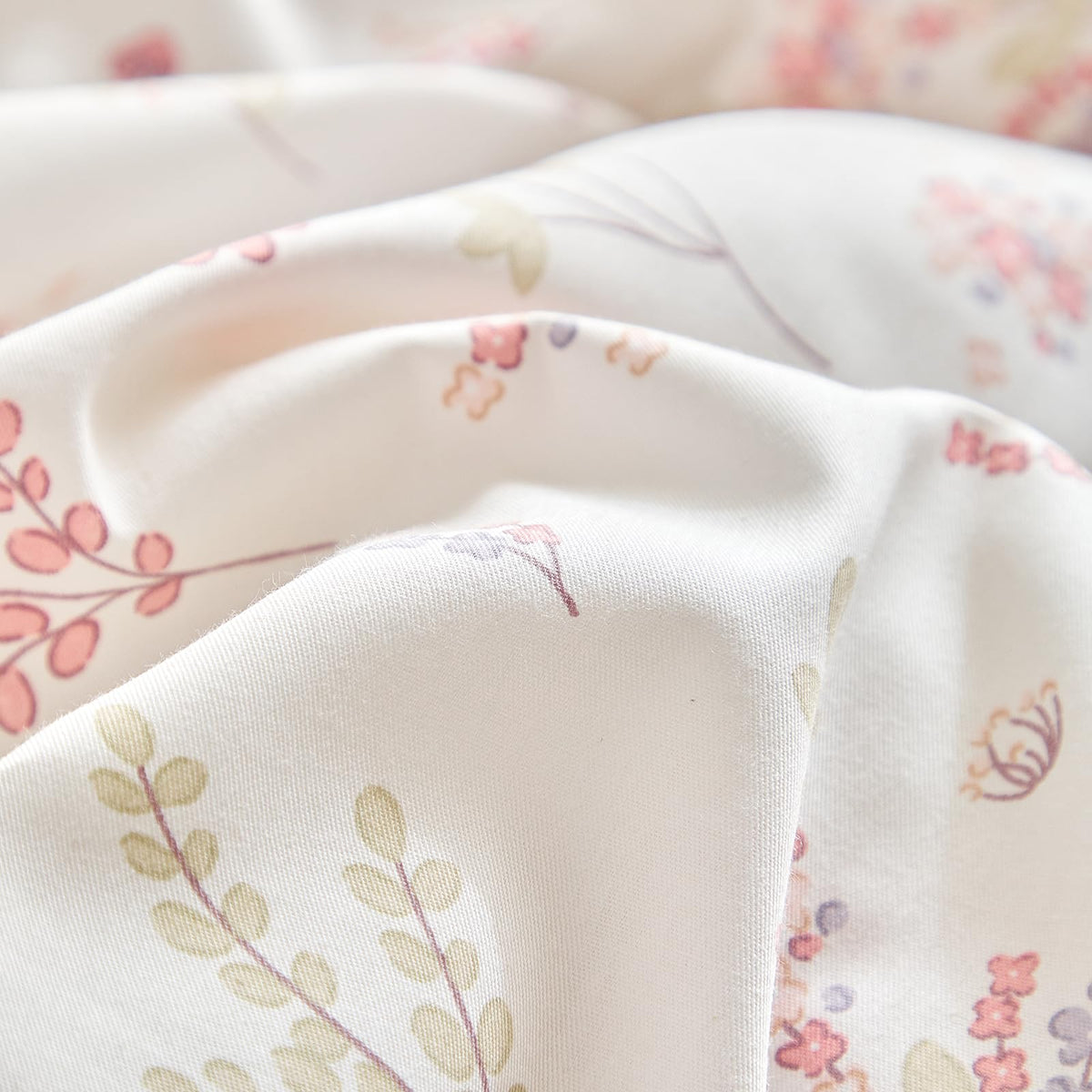 Joyreap 3pcs Cotton Comforter Set for Girls, Pink Floral Design, Twin Size Soft n Cozy Bedding Comforter Set for All Season- 68x88 inches