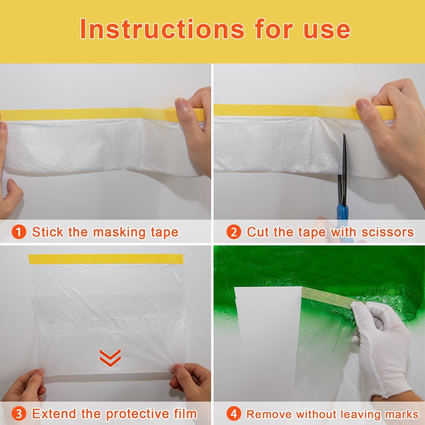 MyLifeUNIT Tape and Drape, 6 Pack Masking Paper for Automotive Painting Covering (66-Feet, 3 Sizes)