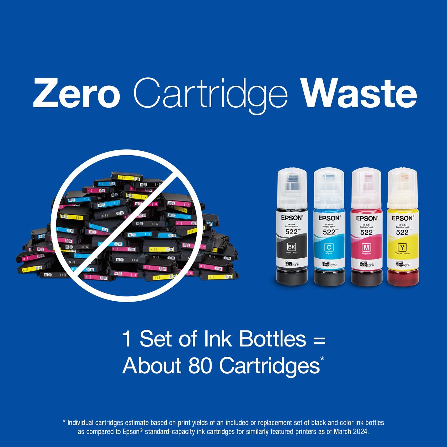 Epson 522 EcoTank Ink Ultra-high Capacity Bottle Cyan (T522220-S) Works with ET-2720, 2800, 2803, 2840, 4700, 4800, 4810