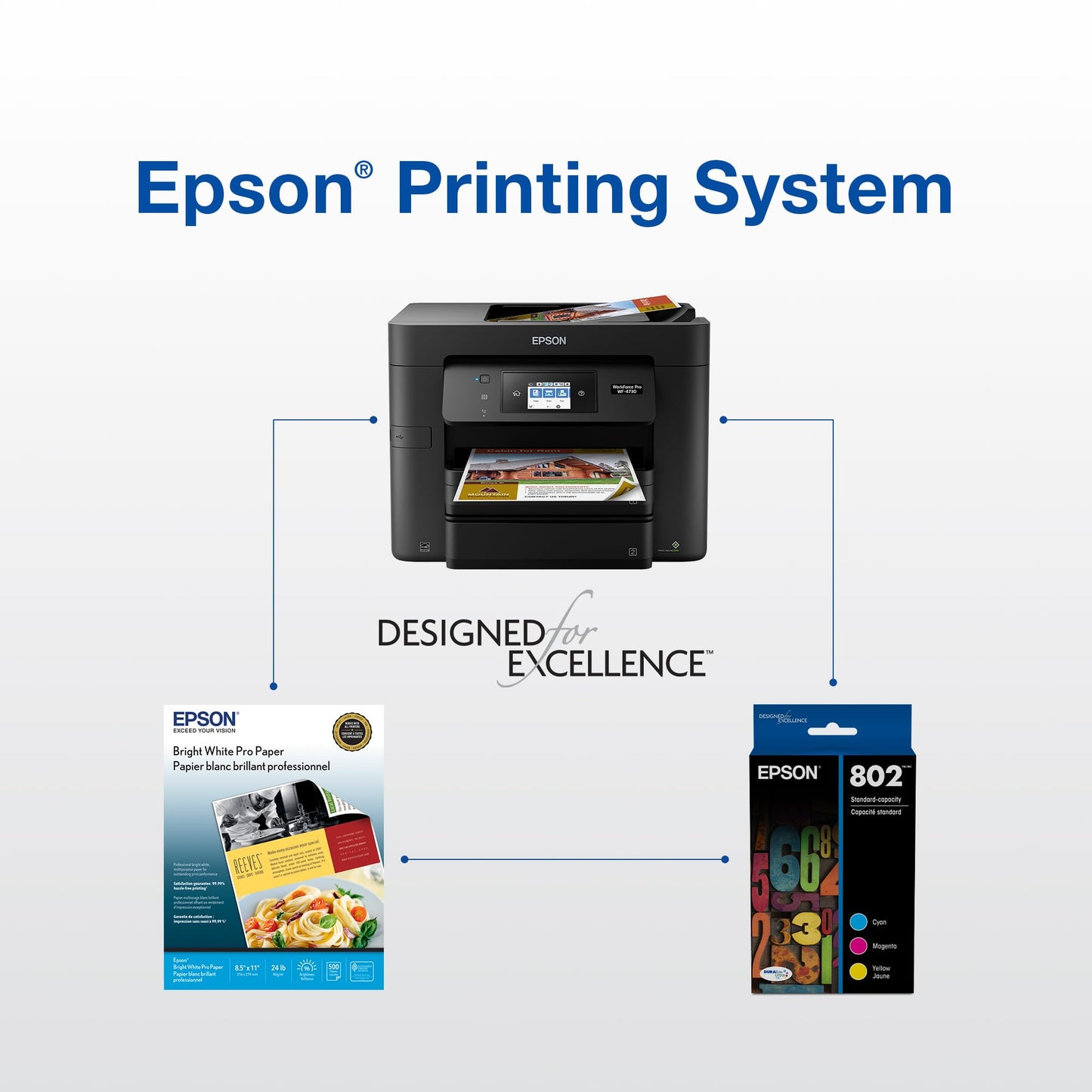 EPSON 802 DURABrite Ultra Ink Standard Capacity Magenta Cartridge (T802320-S) Works with Workforce Pro WF-4720, 4730, 4734, 4740