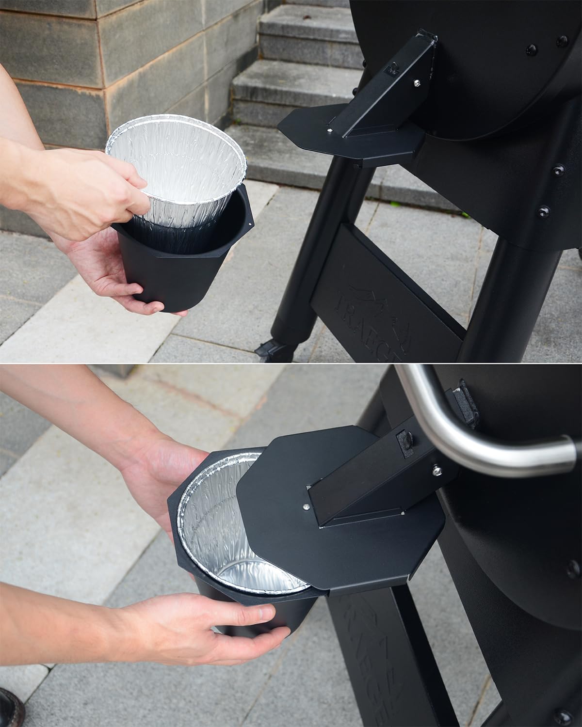 Upgraded Grease Bucket with Lid & 12PCS Liners, Grease Catcher for Smoker Drip Bucket, Compatible with Traeger, Pit Boss, Z Grills, Recteq and More - Grease Bucket for Pellet Grill