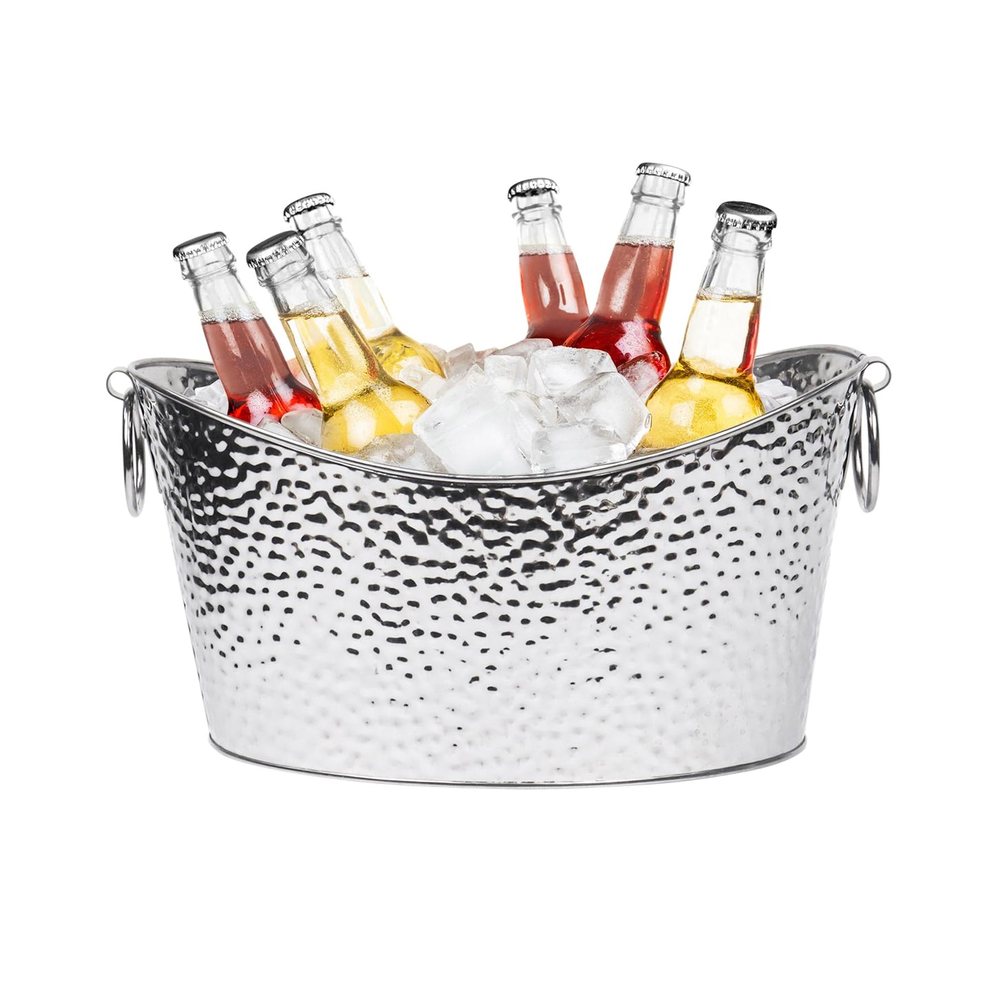 Klmnop 8L Stainless Steel Ice Bucket with Handle, Beverage Tub, Champagne Bucket & Wine Bucket for Parties, Families, Bars(Silver)