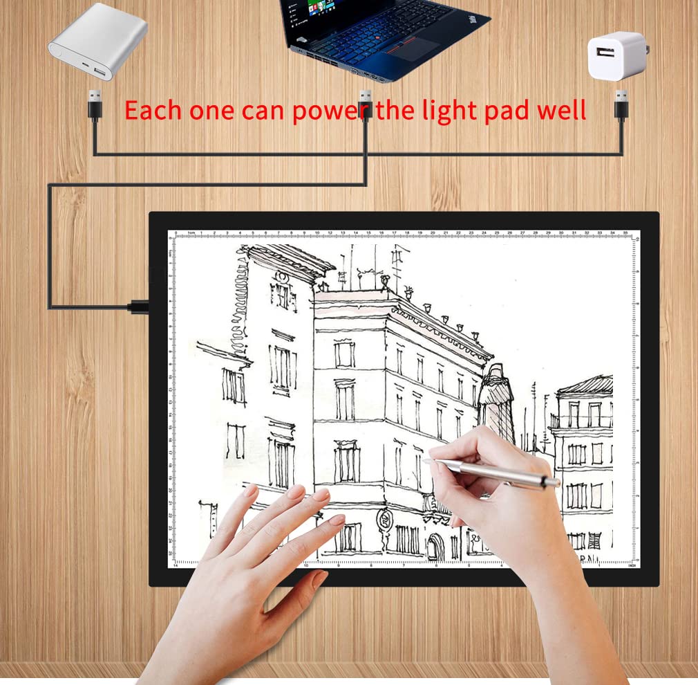 WELZK Light Board A3, 42×32CM Light Pad, Side Button Design, 9 Levels/Stepless Dimming, Super Bright Light Box Widely for Tracing, Drawing, Weeding Vinyl, Diamond Painting etc